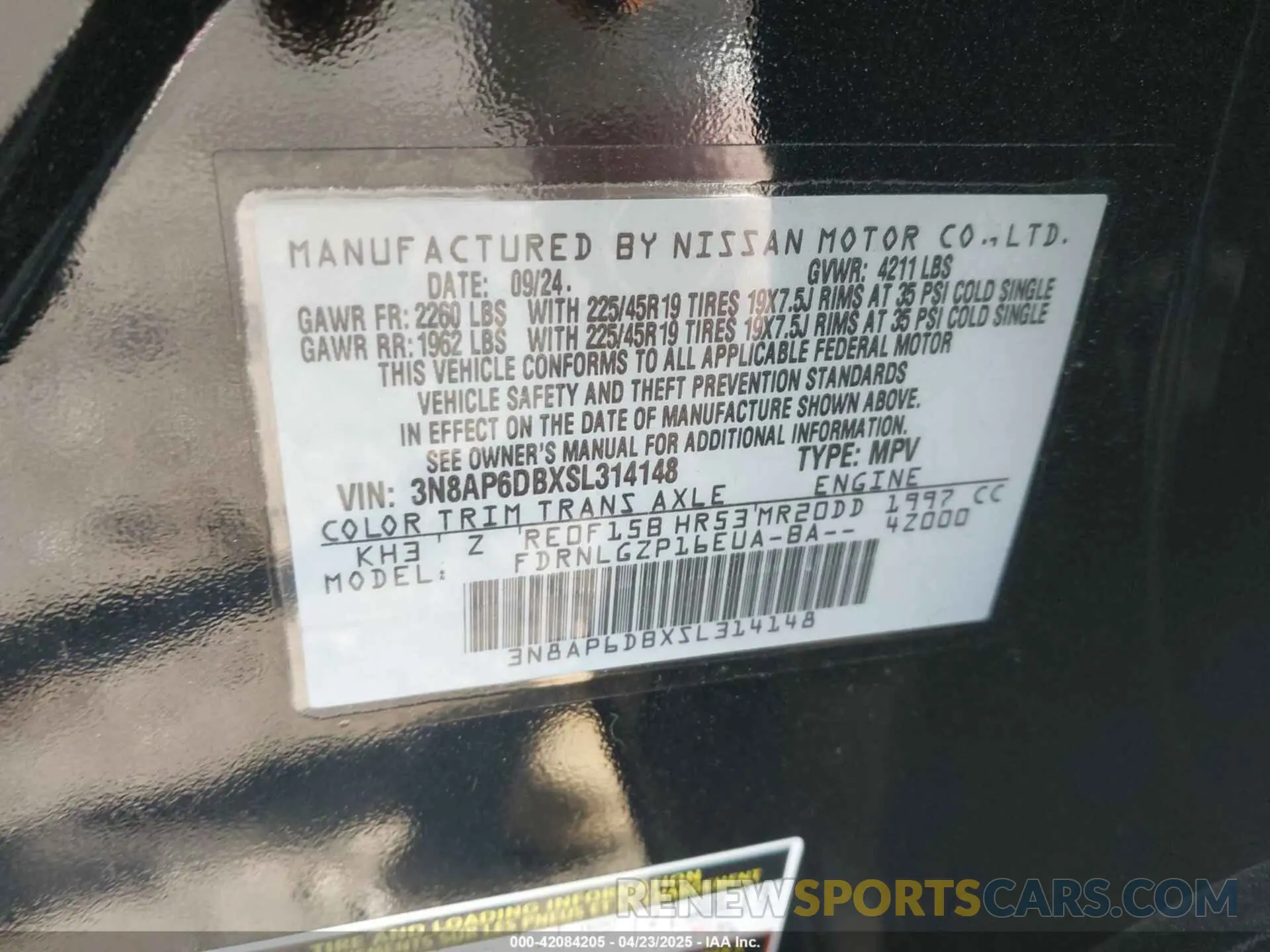 9 Photograph of a damaged car 3N8AP6DBXSL314148 NISSAN KICKS 2025