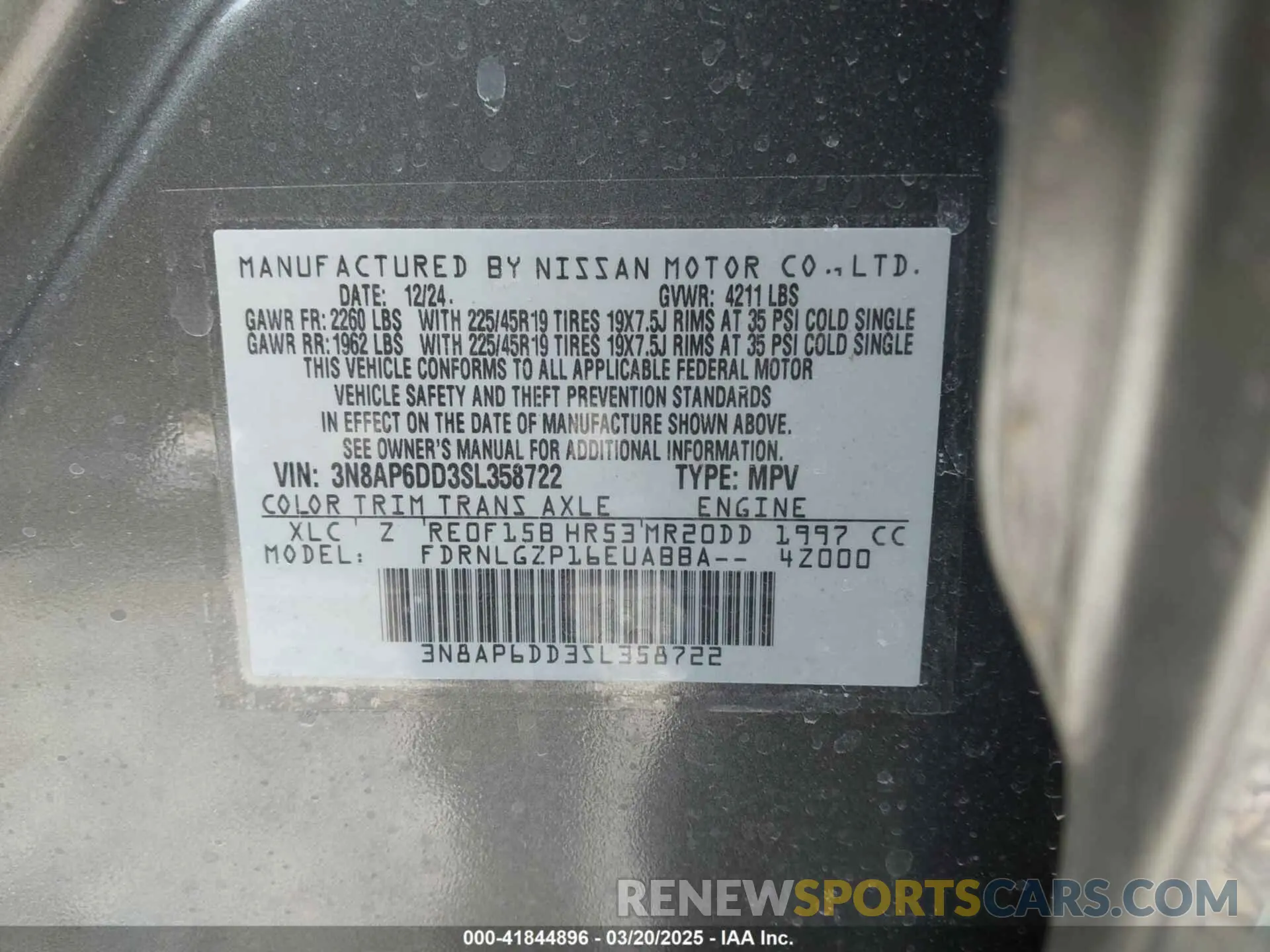 9 Photograph of a damaged car 3N8AP6DD3SL358722 NISSAN KICKS 2025
