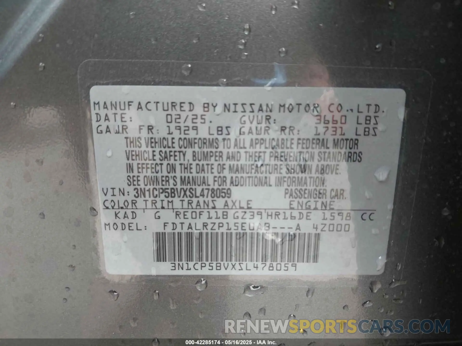 9 Photograph of a damaged car 3N1CP5BVXSL478059 NISSAN KICKS PLAY 2025