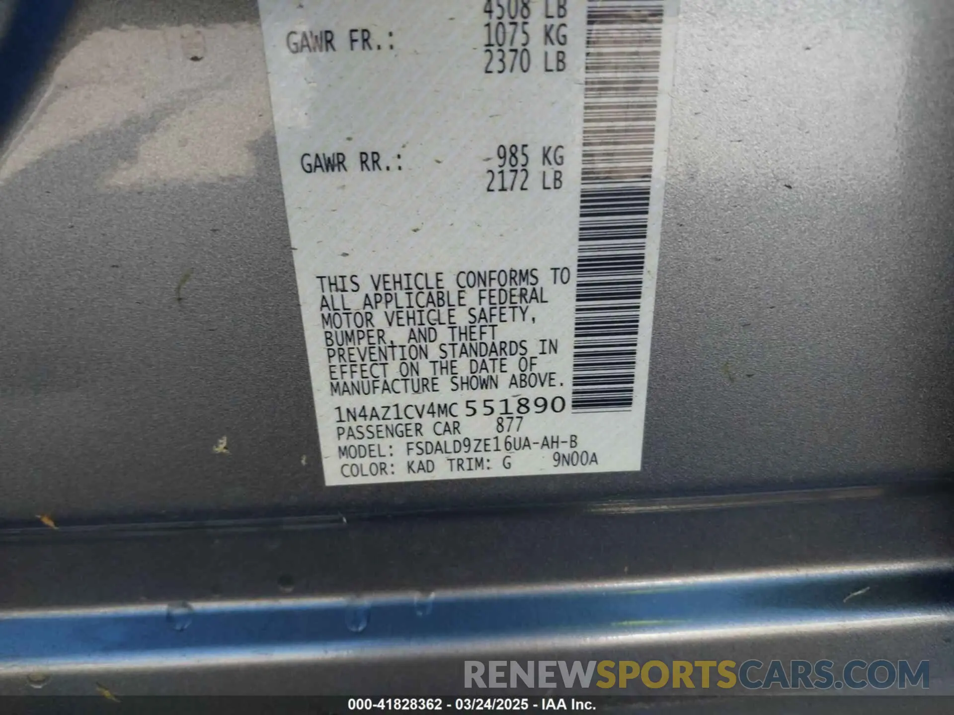 9 Photograph of a damaged car 1N4AZ1CV4MC551890 NISSAN LEAF 2021