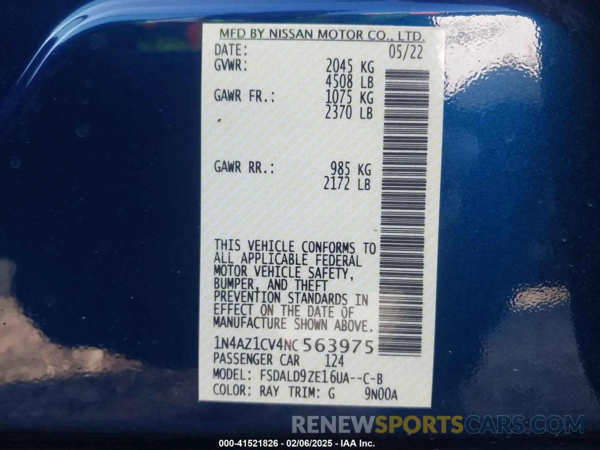 9 Photograph of a damaged car 1N4AZ1CV4NC563975 NISSAN LEAF 2022