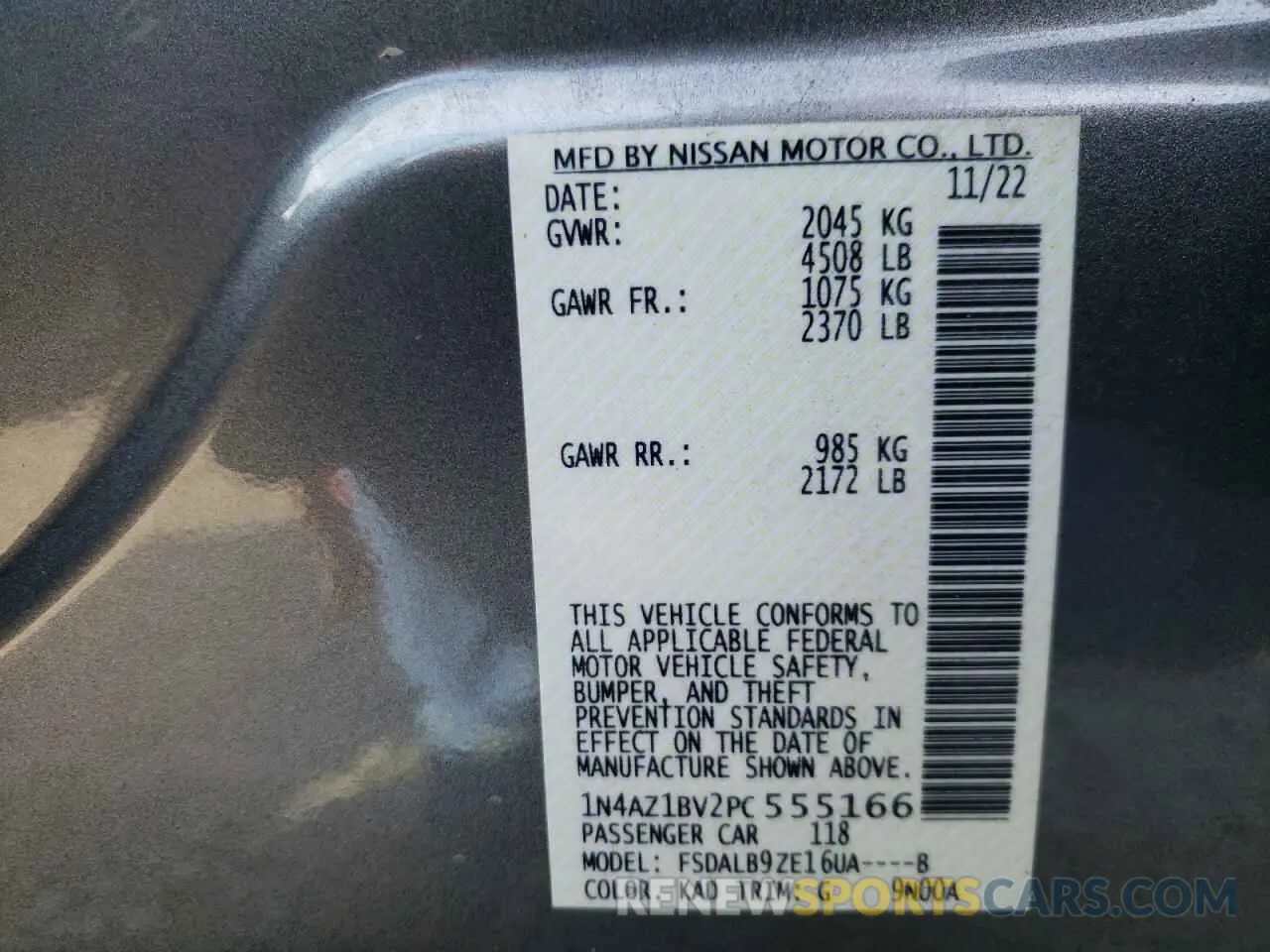 13 Photograph of a damaged car 1N4AZ1BV2PC555166 NISSAN LEAF 2023