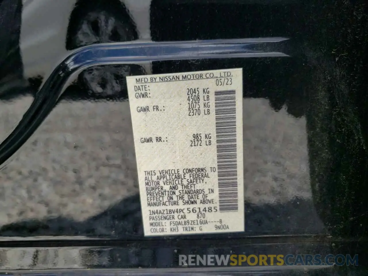12 Photograph of a damaged car 1N4AZ1BV4PC561485 NISSAN LEAF 2023