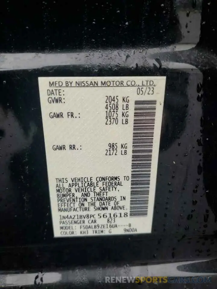 12 Photograph of a damaged car 1N4AZ1BV8PC561618 NISSAN LEAF 2023
