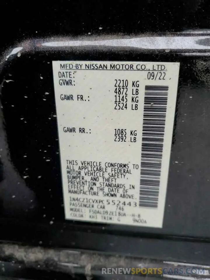 14 Photograph of a damaged car 1N4CZ1CVXPC552443 NISSAN LEAF 2023