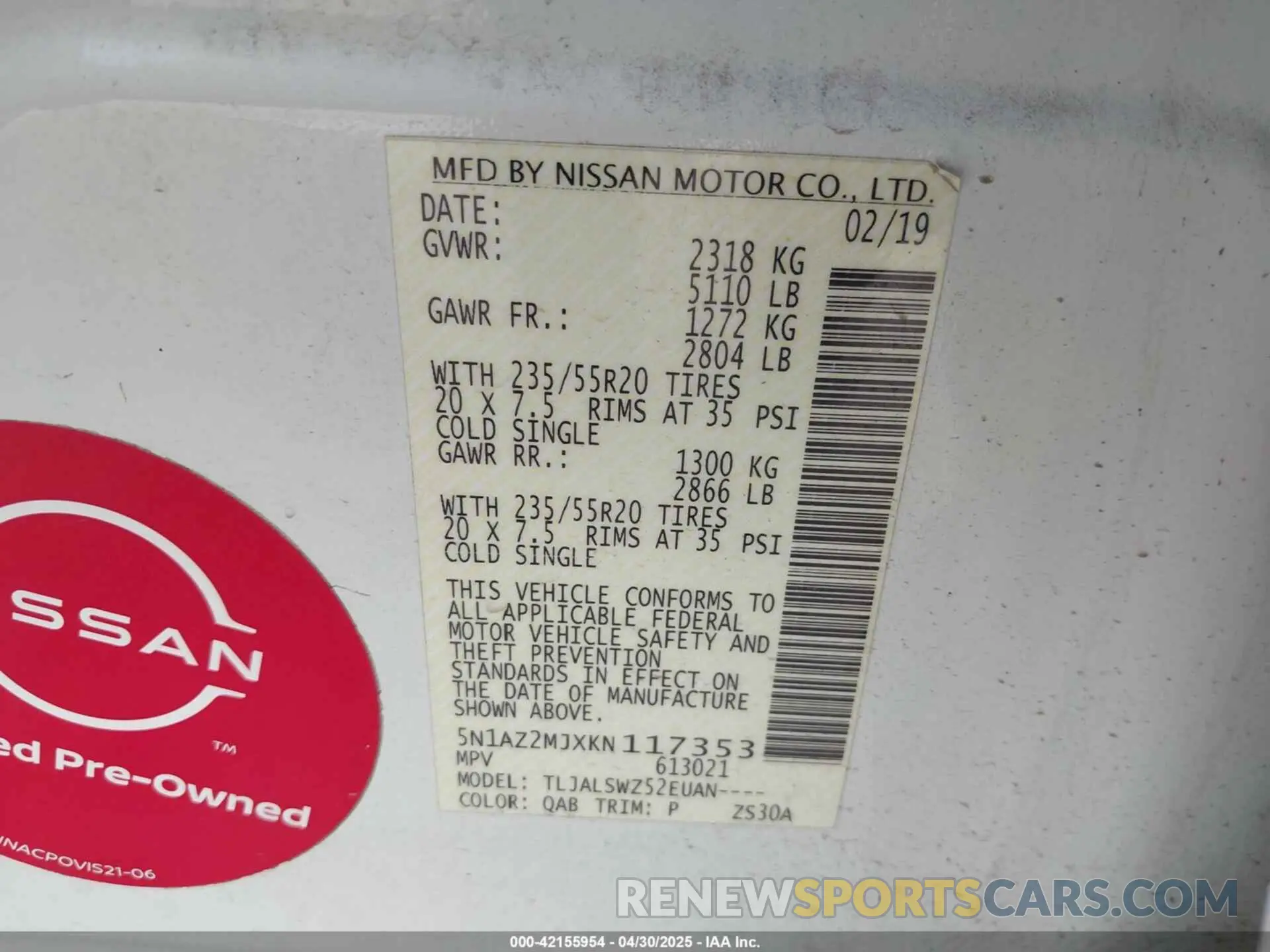 9 Photograph of a damaged car 5N1AZ2MJXKN117353 NISSAN MURANO 2019