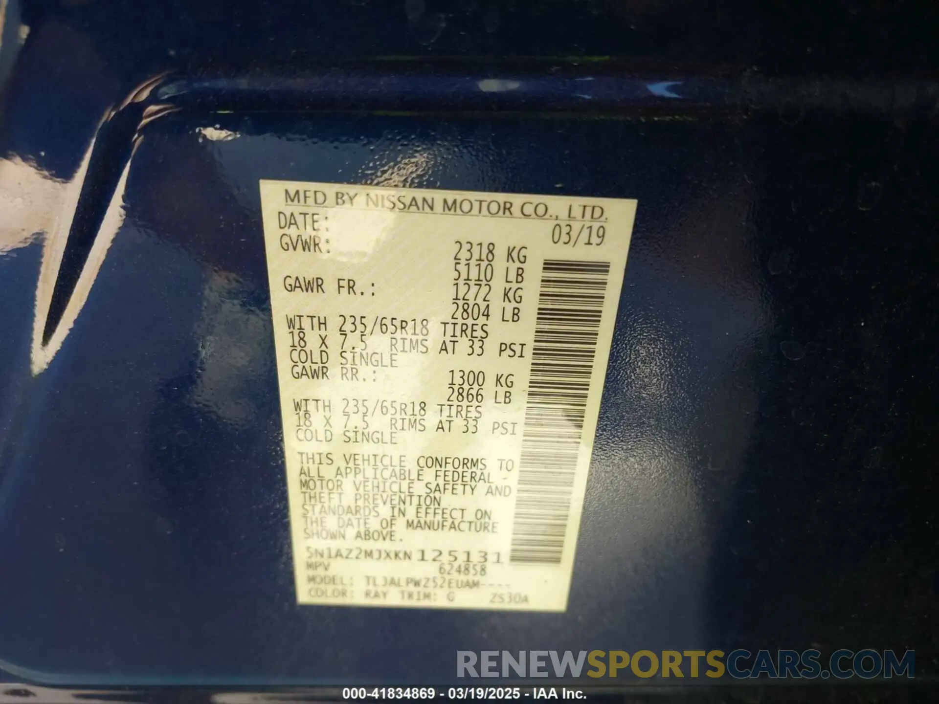 9 Photograph of a damaged car 5N1AZ2MJXKN125131 NISSAN MURANO 2019