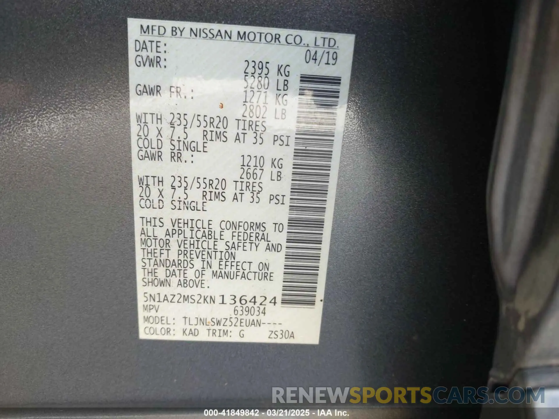 9 Photograph of a damaged car 5N1AZ2MS2KN136424 NISSAN MURANO 2019