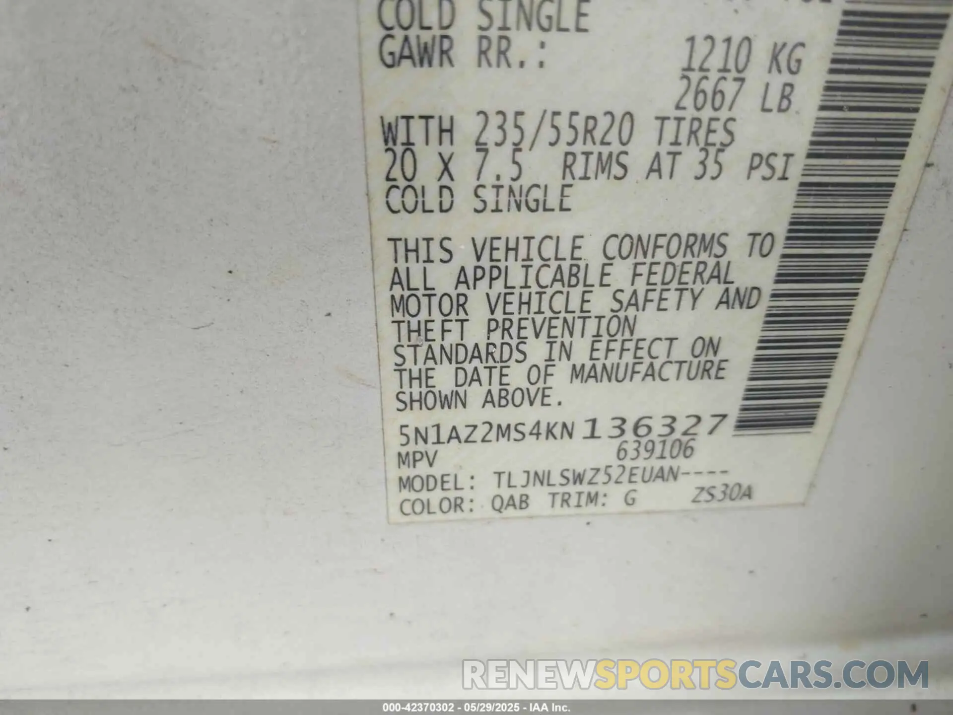 9 Photograph of a damaged car 5N1AZ2MS4KN136327 NISSAN MURANO 2019