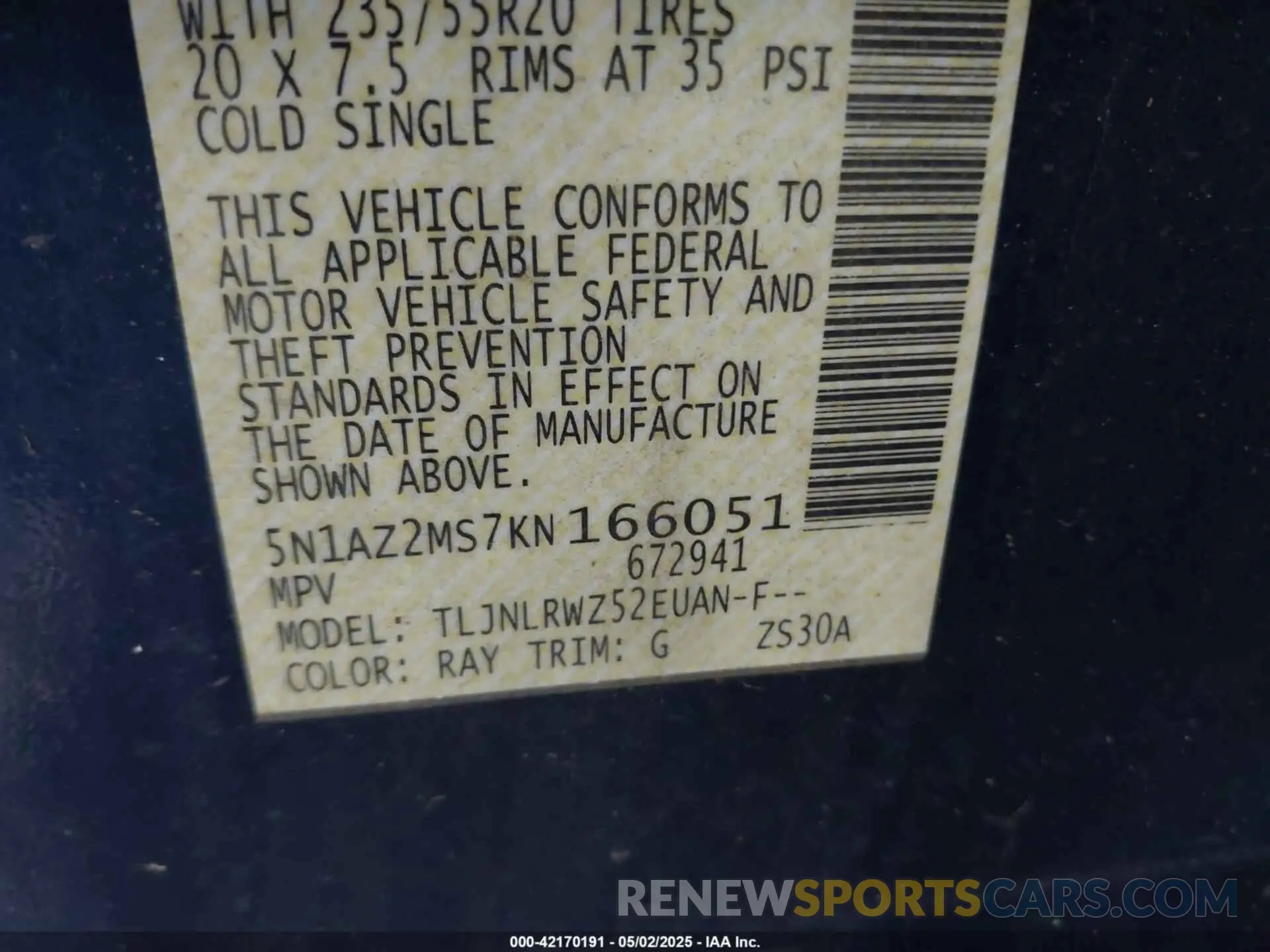 9 Photograph of a damaged car 5N1AZ2MS7KN166051 NISSAN MURANO 2019
