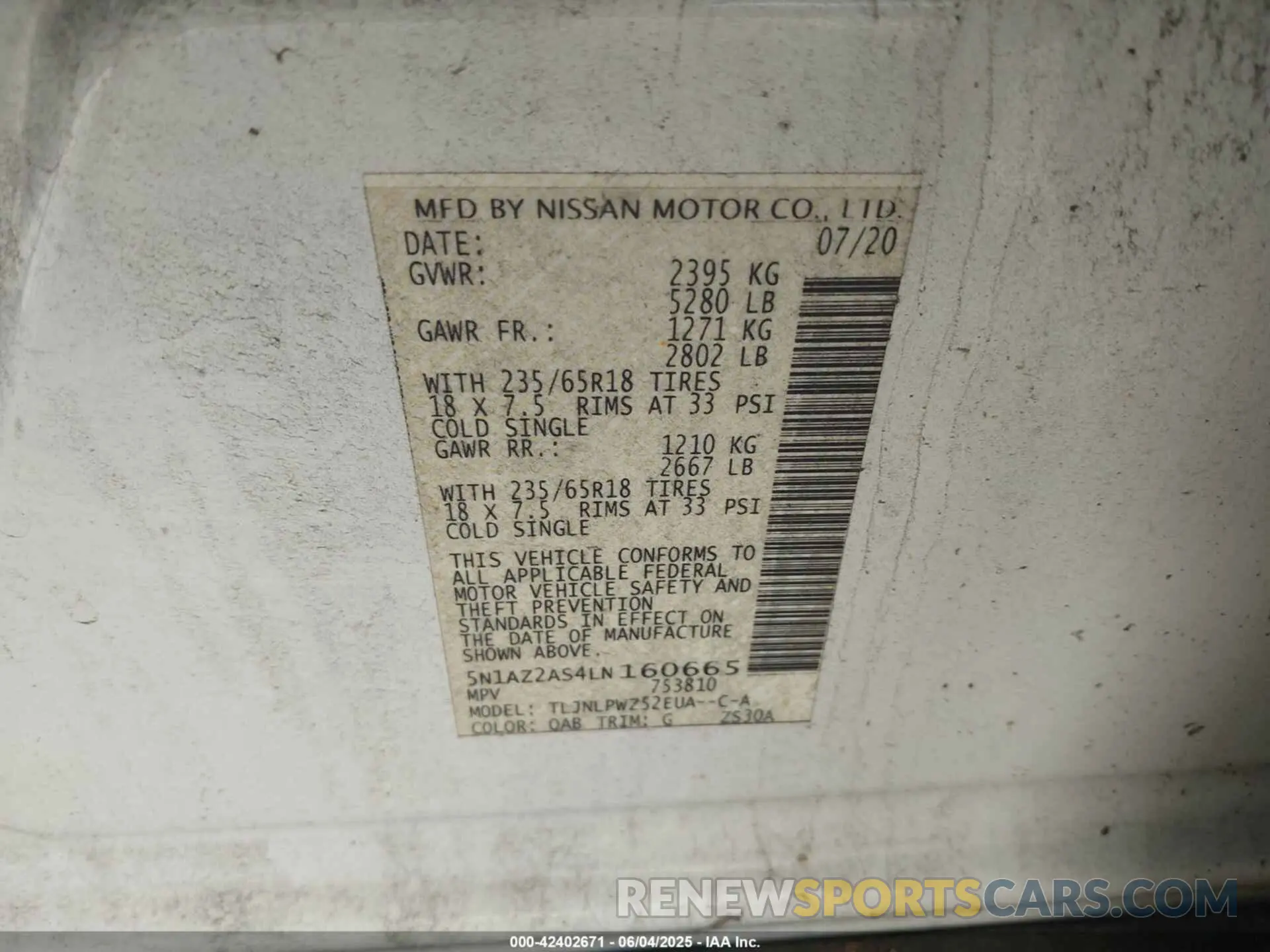 9 Photograph of a damaged car 5N1AZ2AS4LN160665 NISSAN MURANO 2020