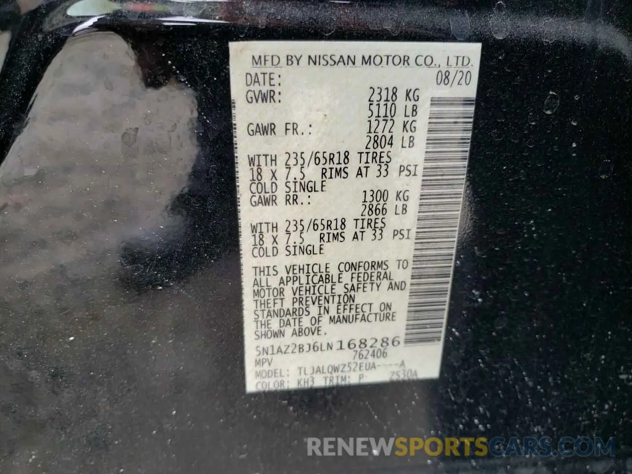 12 Photograph of a damaged car 5N1AZ2BJ6LN168286 NISSAN MURANO 2020