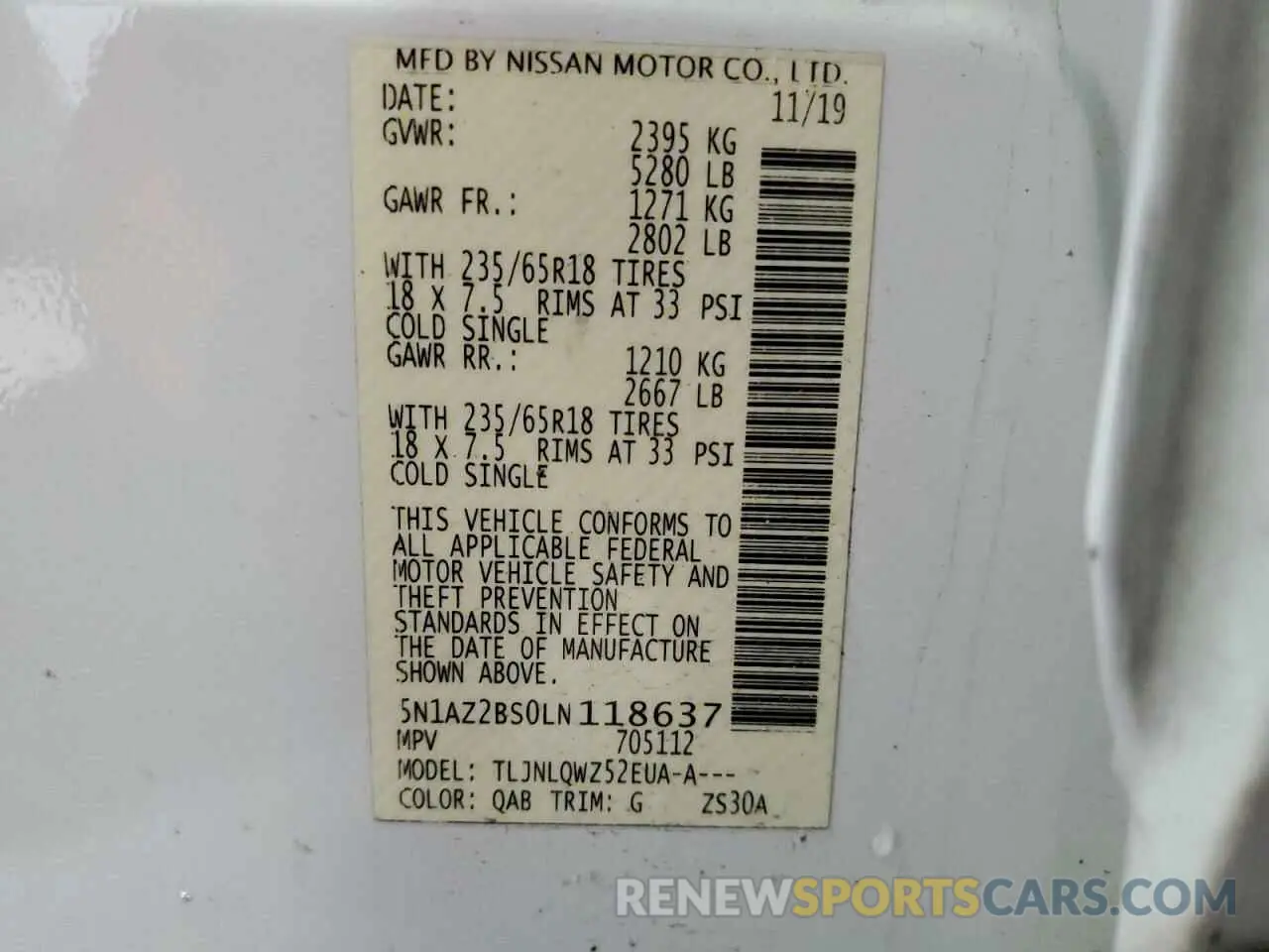13 Photograph of a damaged car 5N1AZ2BS0LN118637 NISSAN MURANO 2020