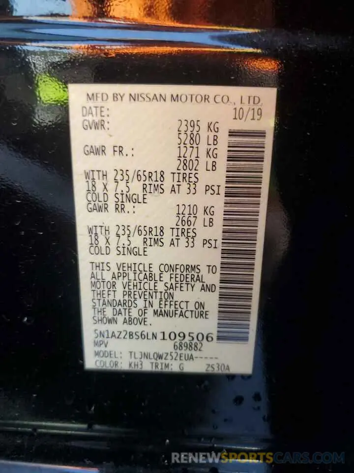 14 Photograph of a damaged car 5N1AZ2BS6LN109506 NISSAN MURANO 2020