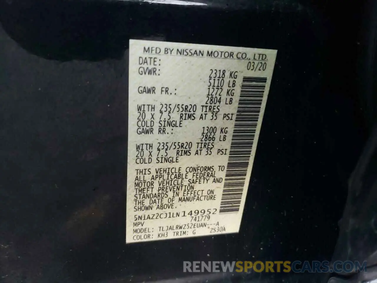 13 Photograph of a damaged car 5N1AZ2CJ1LN149952 NISSAN MURANO 2020