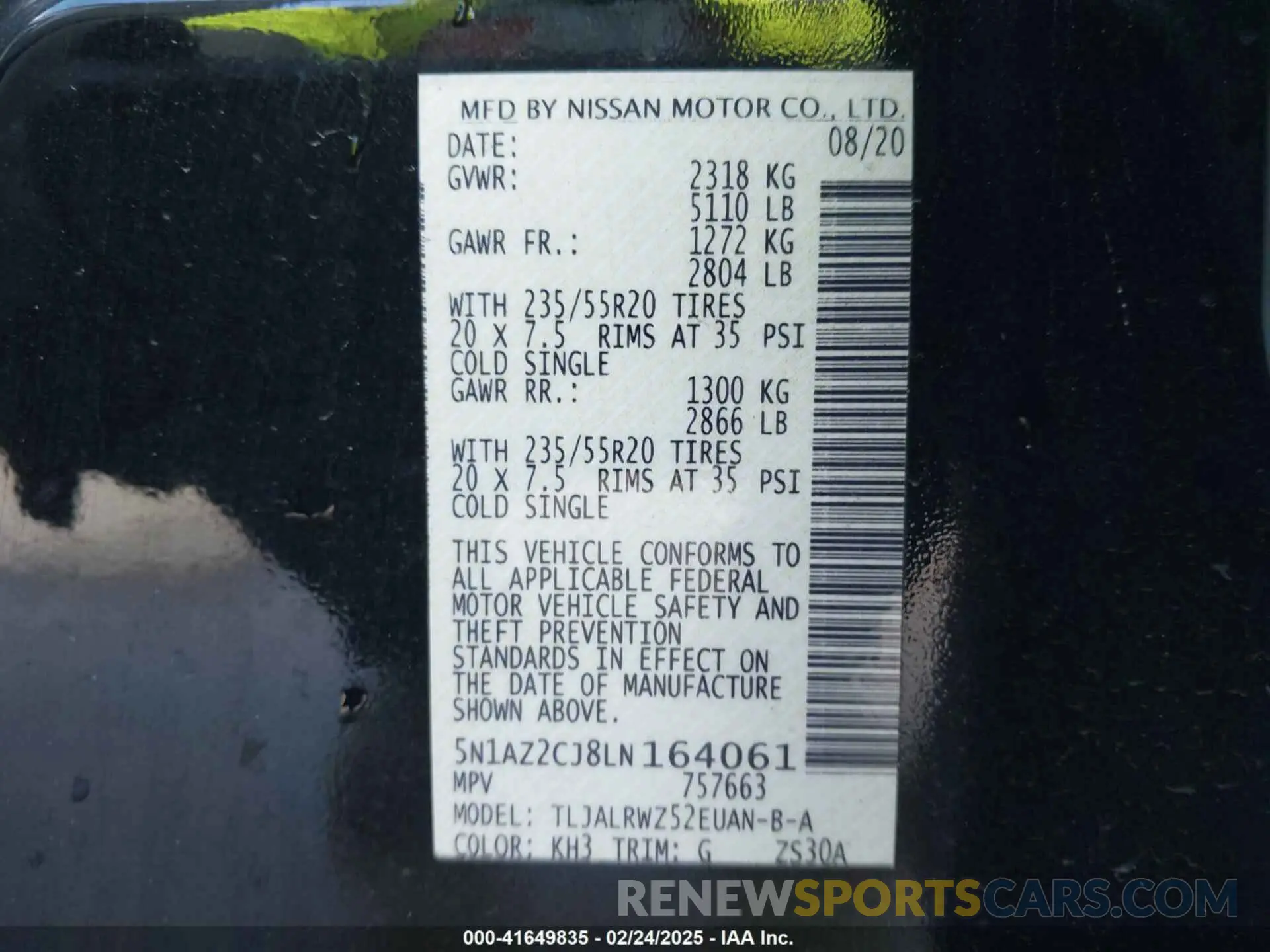 9 Photograph of a damaged car 5N1AZ2CJ8LN164061 NISSAN MURANO 2020