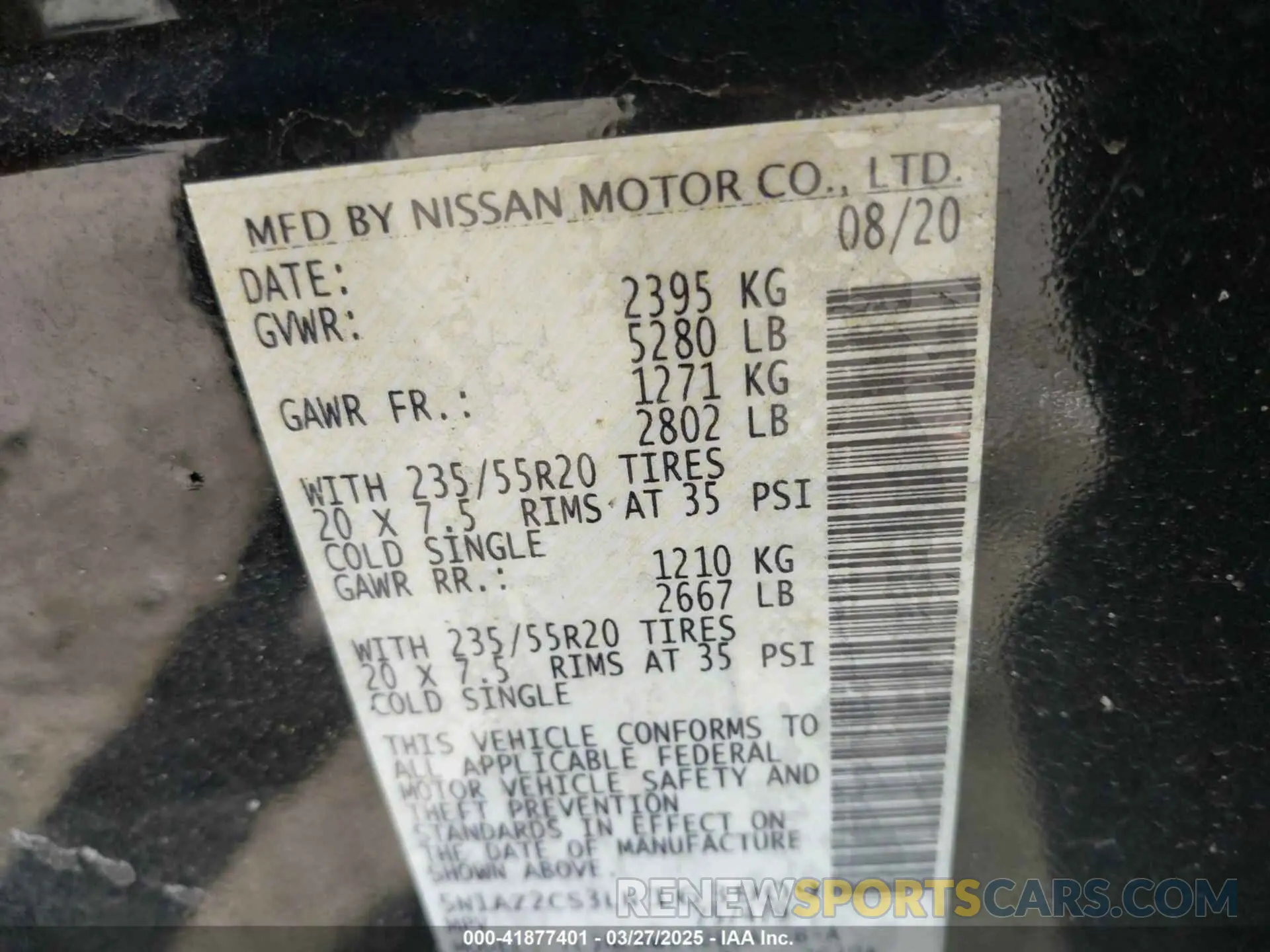 9 Photograph of a damaged car 5N1AZ2CS3LN163909 NISSAN MURANO 2020