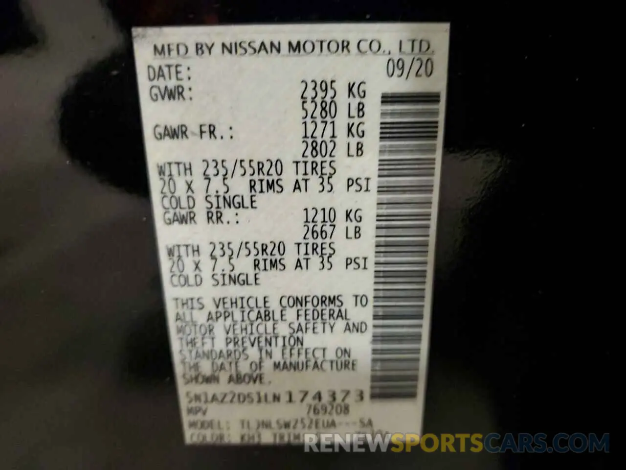 14 Photograph of a damaged car 5N1AZ2DS1LN174373 NISSAN MURANO 2020