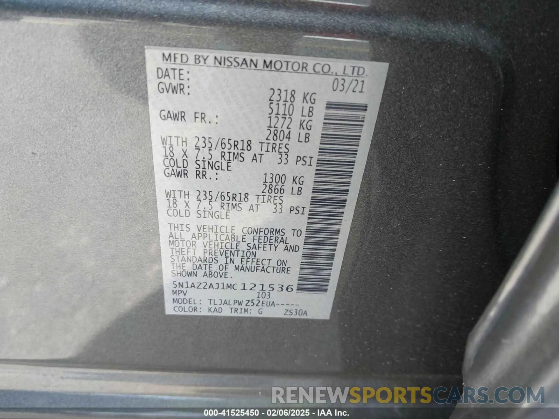 9 Photograph of a damaged car 5N1AZ2AJ1MC121536 NISSAN MURANO 2021