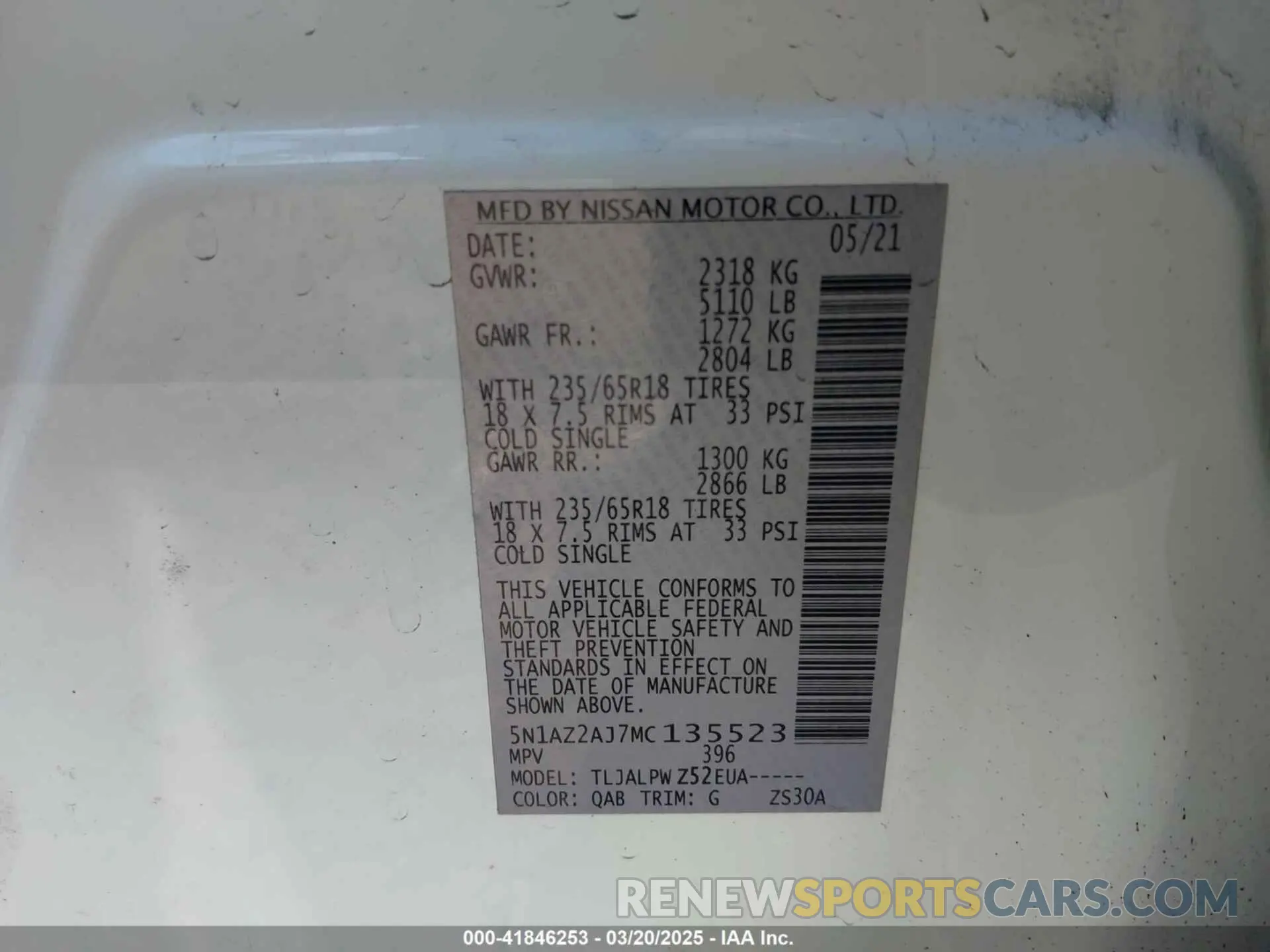 9 Photograph of a damaged car 5N1AZ2AJ7MC135523 NISSAN MURANO 2021