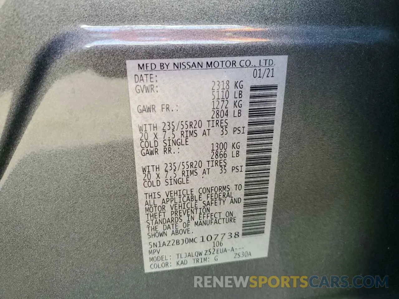 15 Photograph of a damaged car 5N1AZ2BJ0MC107738 NISSAN MURANO 2021