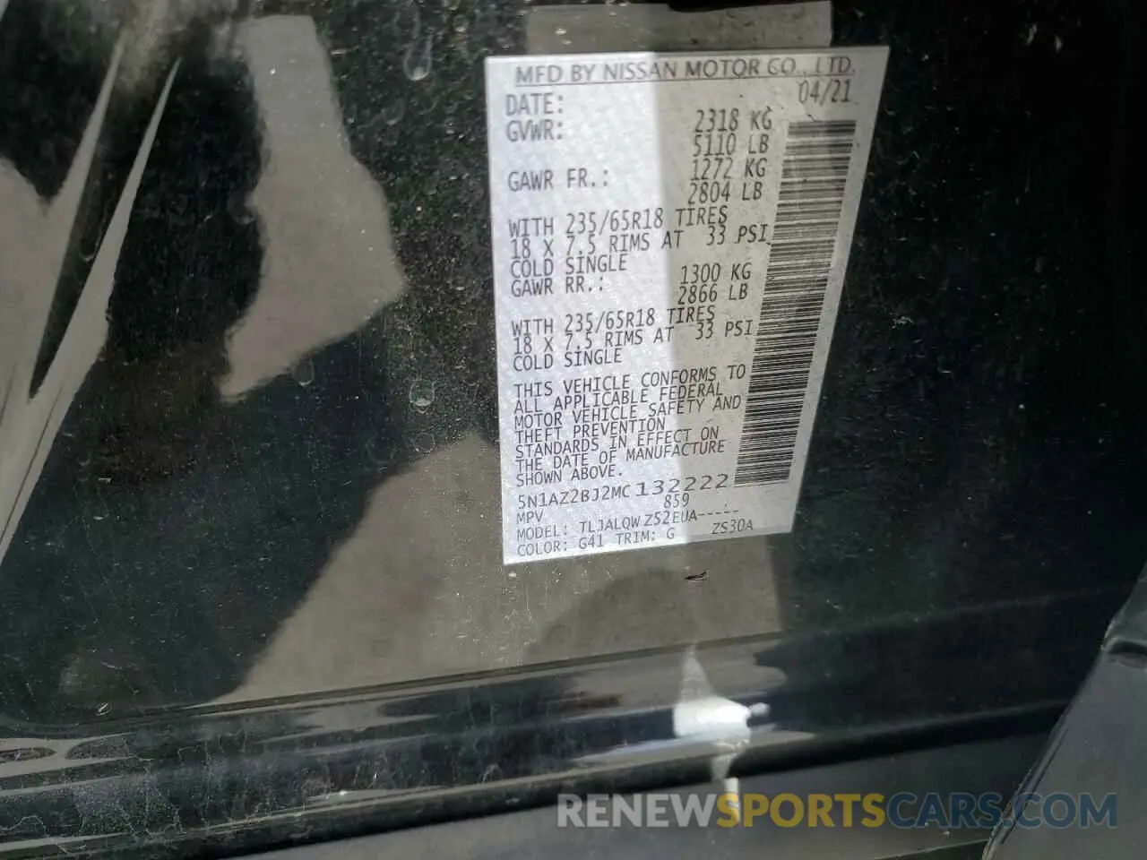 15 Photograph of a damaged car 5N1AZ2BJ2MC132222 NISSAN MURANO 2021