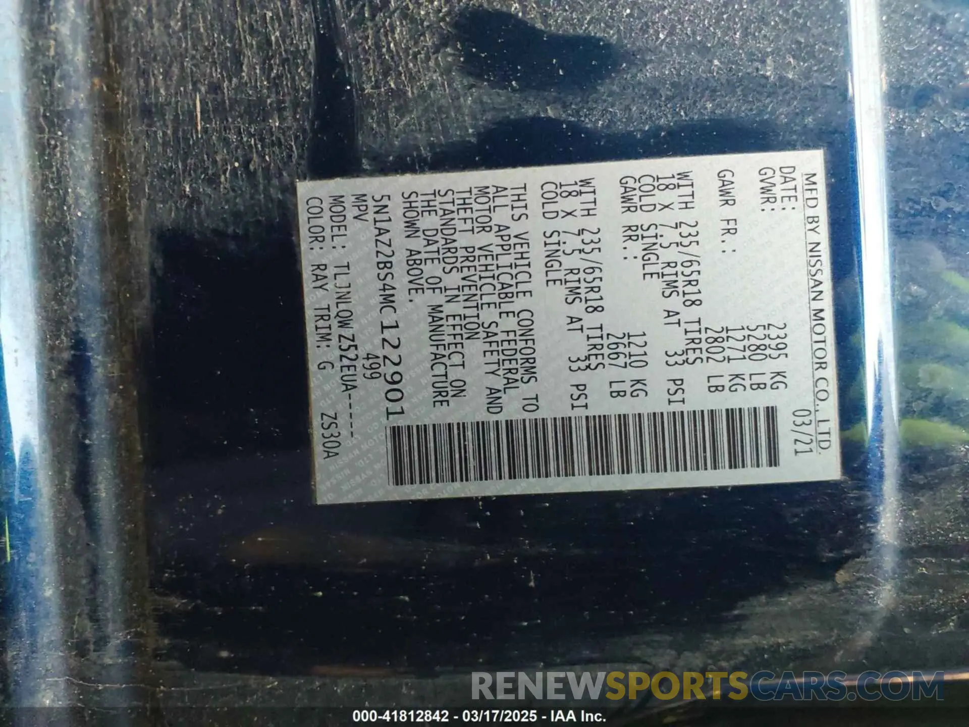 9 Photograph of a damaged car 5N1AZ2BS4MC122901 NISSAN MURANO 2021