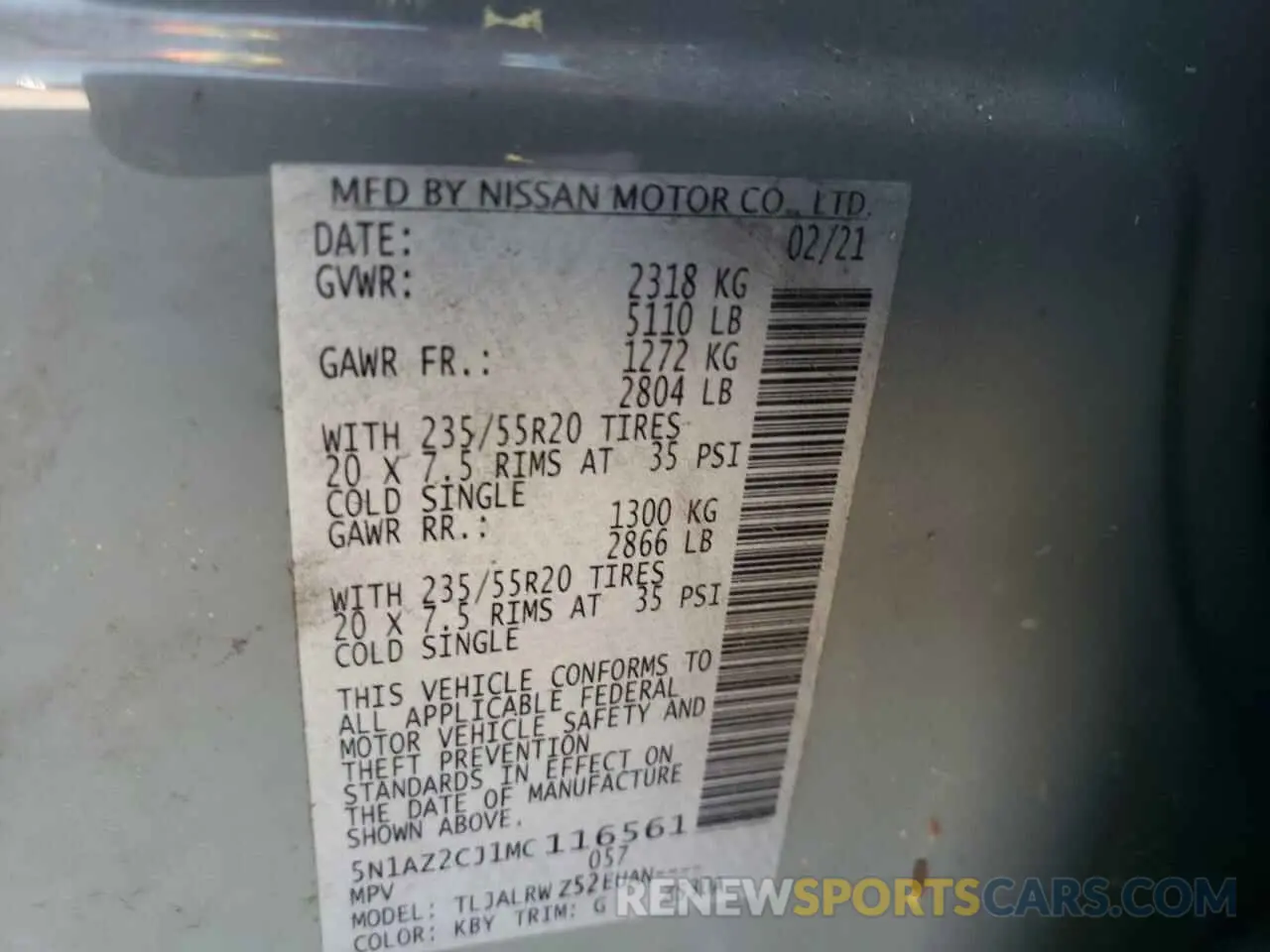 13 Photograph of a damaged car 5N1AZ2CJ1MC116561 NISSAN MURANO 2021