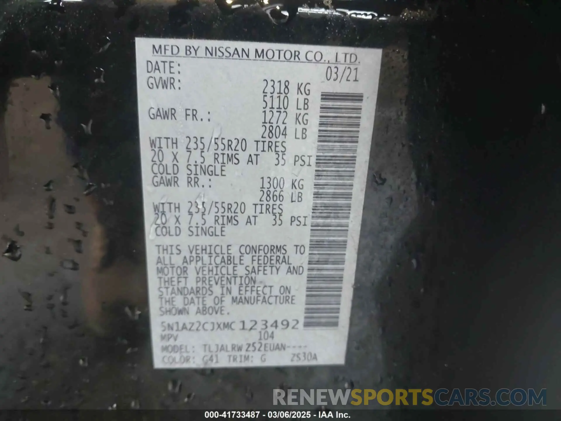9 Photograph of a damaged car 5N1AZ2CJXMC123492 NISSAN MURANO 2021