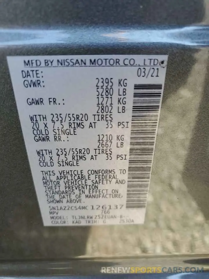13 Photograph of a damaged car 5N1AZ2CS4MC126137 NISSAN MURANO 2021