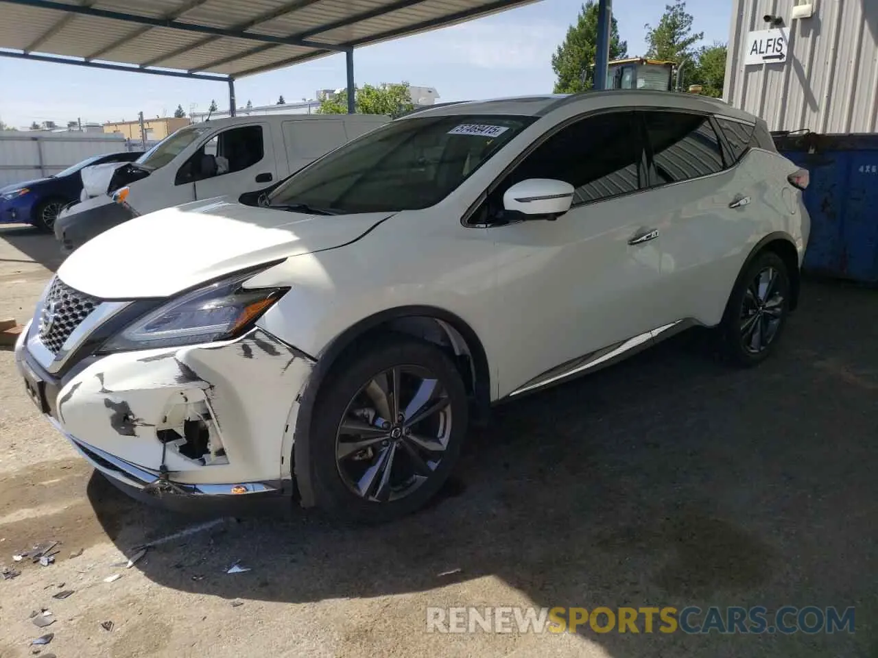 1 Photograph of a damaged car 5N1AZ2DJ6MC114593 NISSAN MURANO 2021