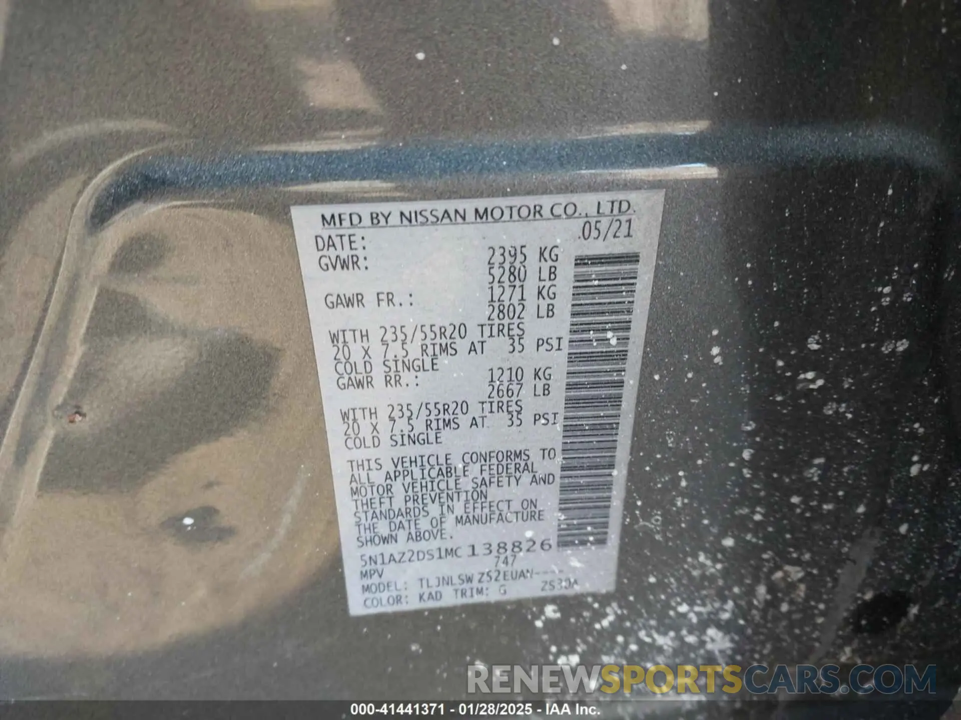 9 Photograph of a damaged car 5N1AZ2DS1MC138826 NISSAN MURANO 2021