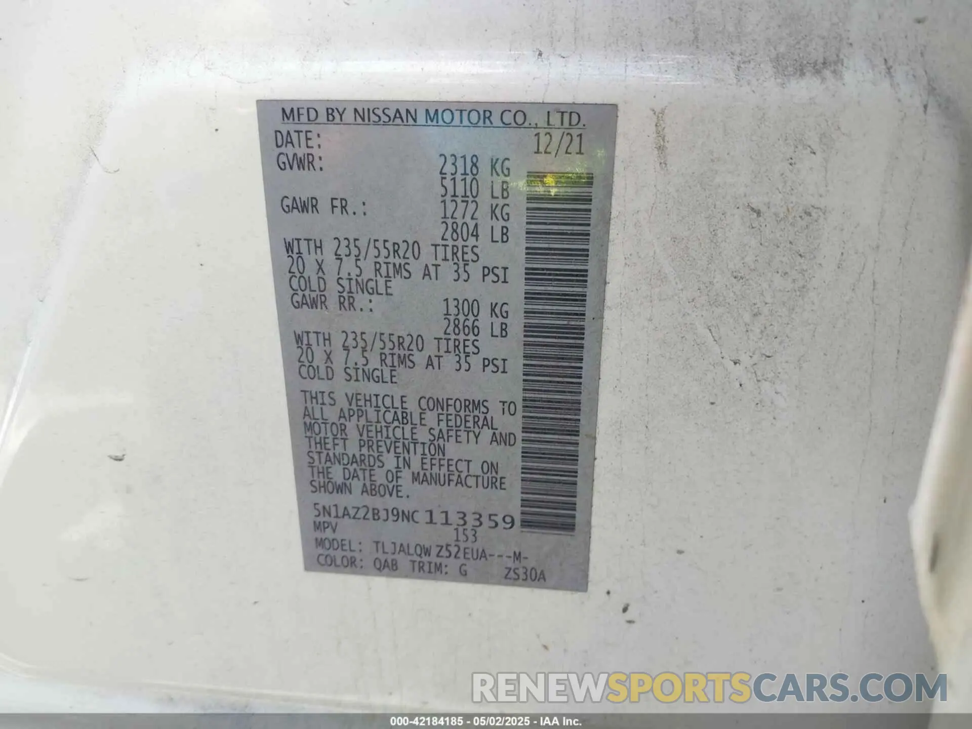 9 Photograph of a damaged car 5N1AZ2BJ9NC113359 NISSAN MURANO 2022