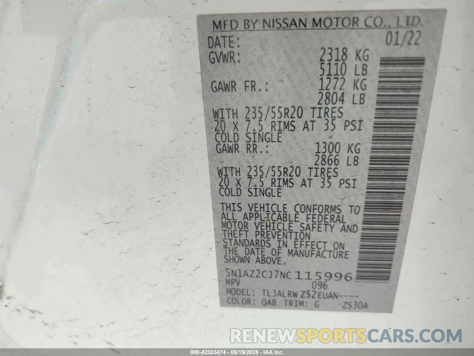 9 Photograph of a damaged car 5N1AZ2CJ7NC115996 NISSAN MURANO 2022