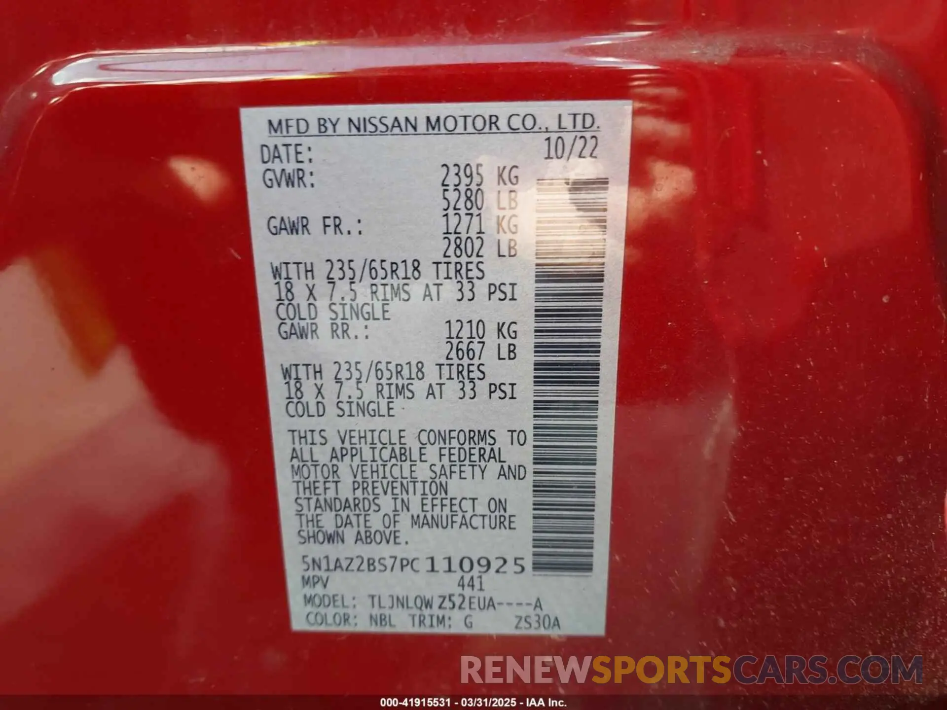 9 Photograph of a damaged car 5N1AZ2BS7PC110925 NISSAN MURANO 2023