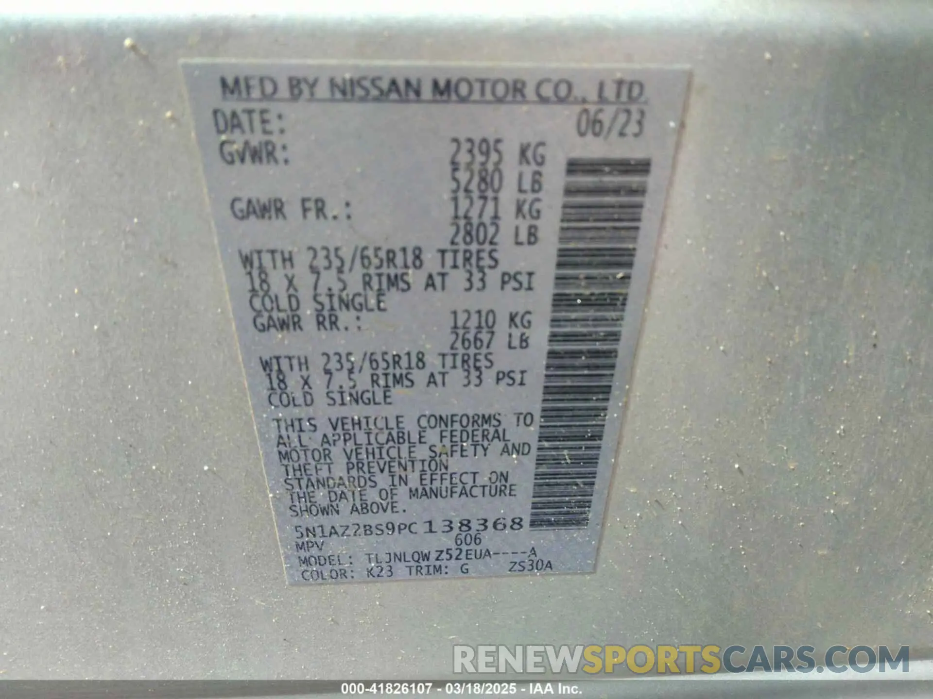 9 Photograph of a damaged car 5N1AZ2BS9PC138368 NISSAN MURANO 2023