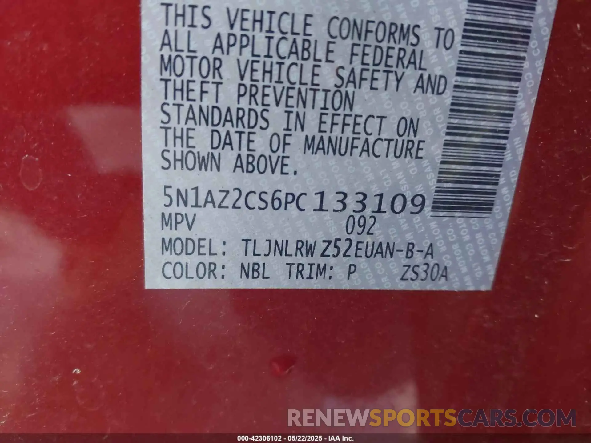 9 Photograph of a damaged car 5N1AZ2CS6PC133109 NISSAN MURANO 2023