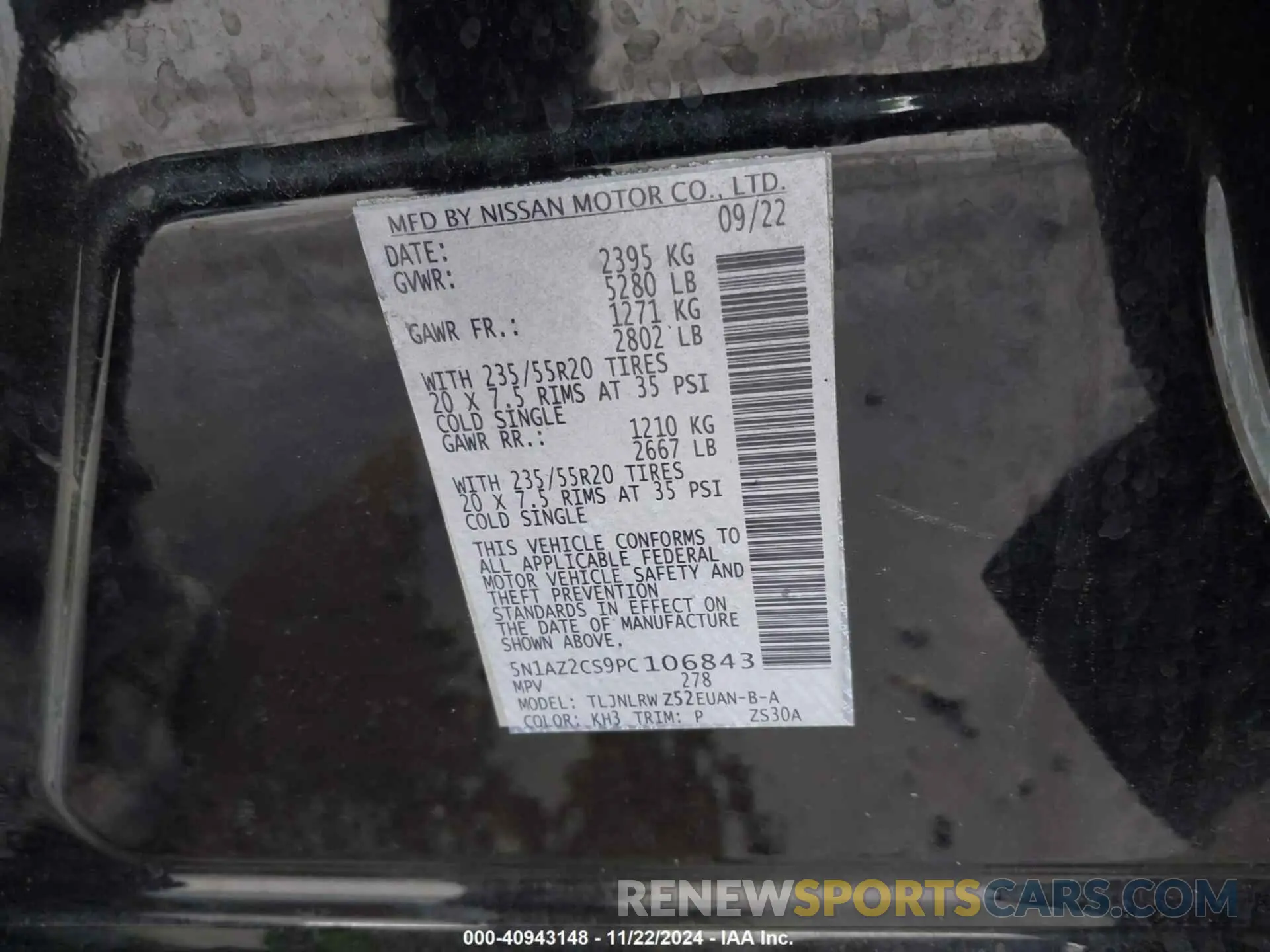 9 Photograph of a damaged car 5N1AZ2CS9PC106843 NISSAN MURANO 2023