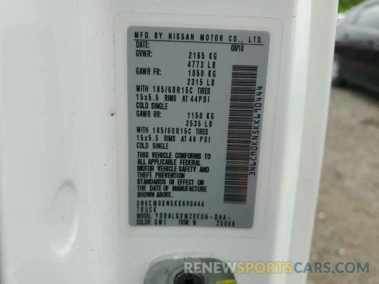 13 Photograph of a damaged car 3N6CM0KN5KK690444 NISSAN NV 2019
