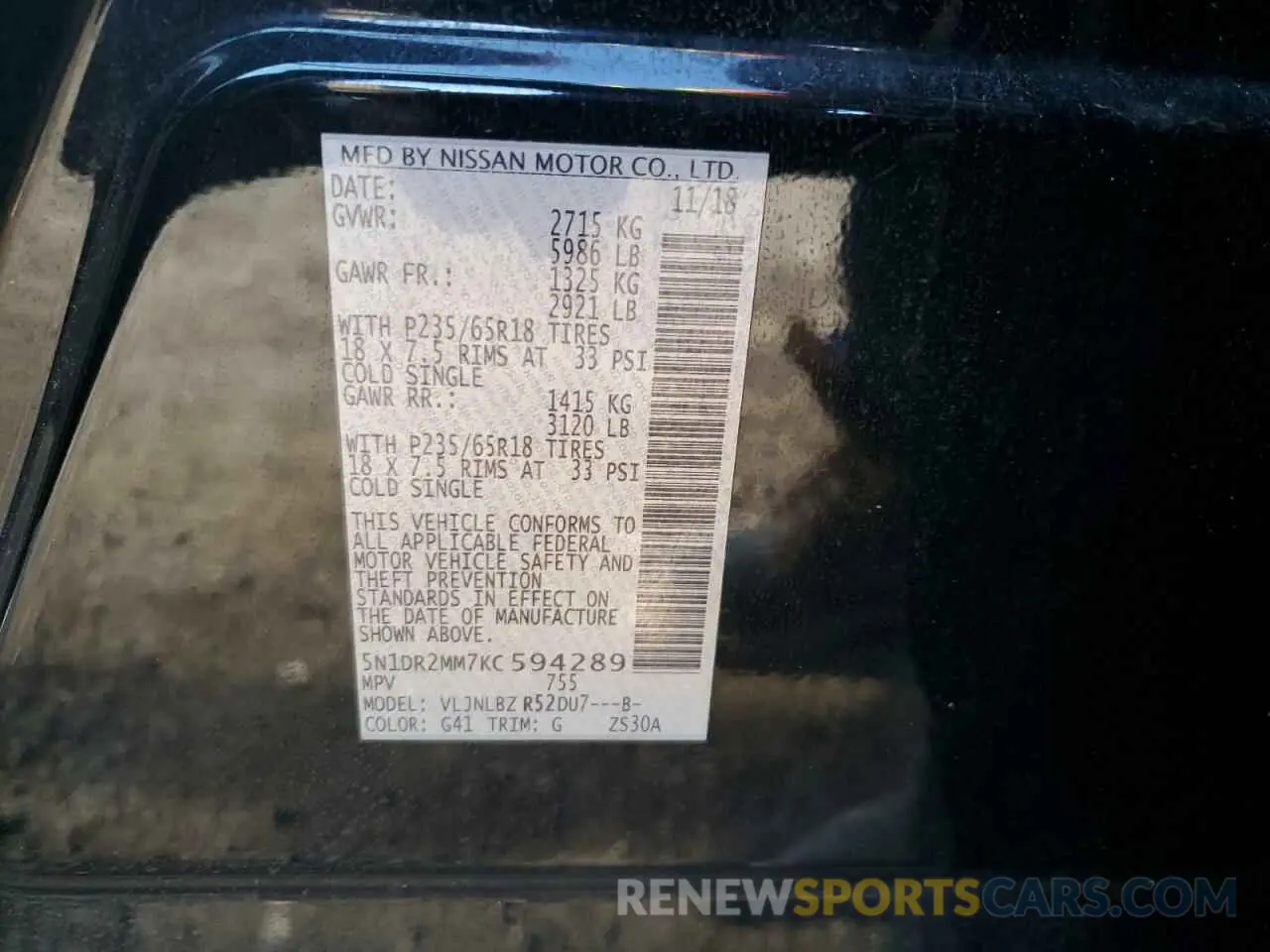 14 Photograph of a damaged car 5N1DR2MM7KC594289 NISSAN PATHFINDER 2019