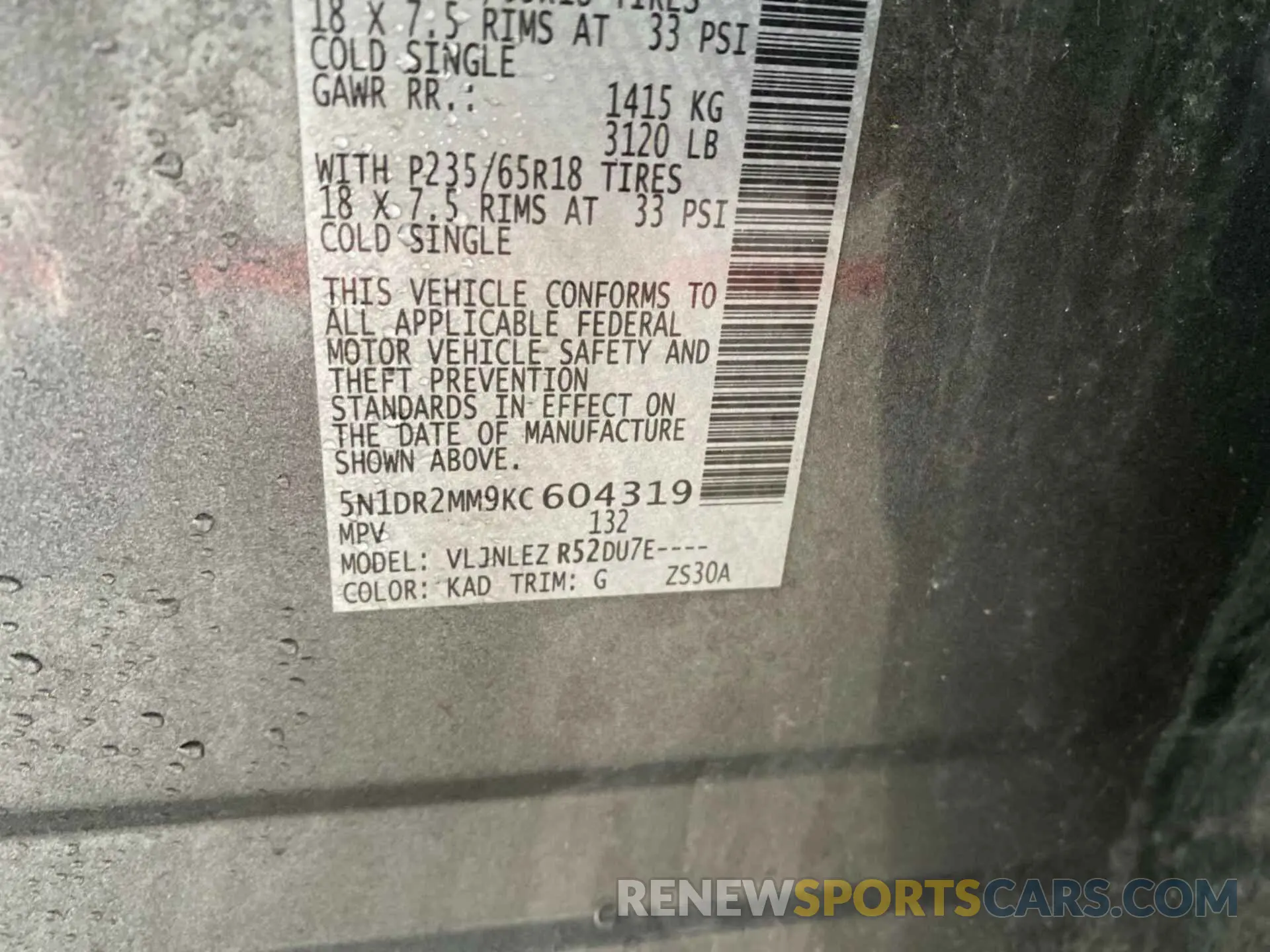 10 Photograph of a damaged car 5N1DR2MM9KC604319 NISSAN PATHFINDER 2019