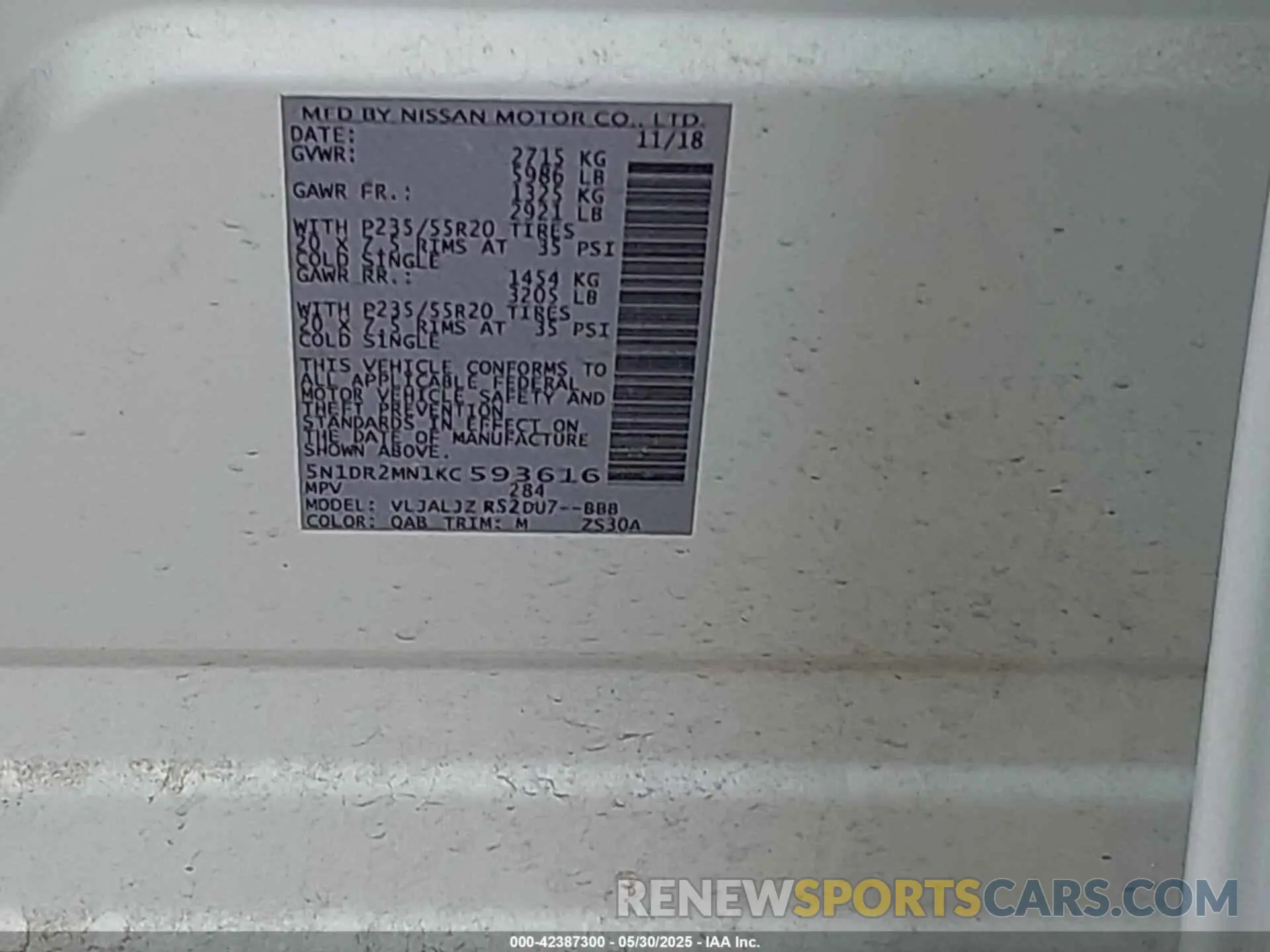 9 Photograph of a damaged car 5N1DR2MN1KC593616 NISSAN PATHFINDER 2019