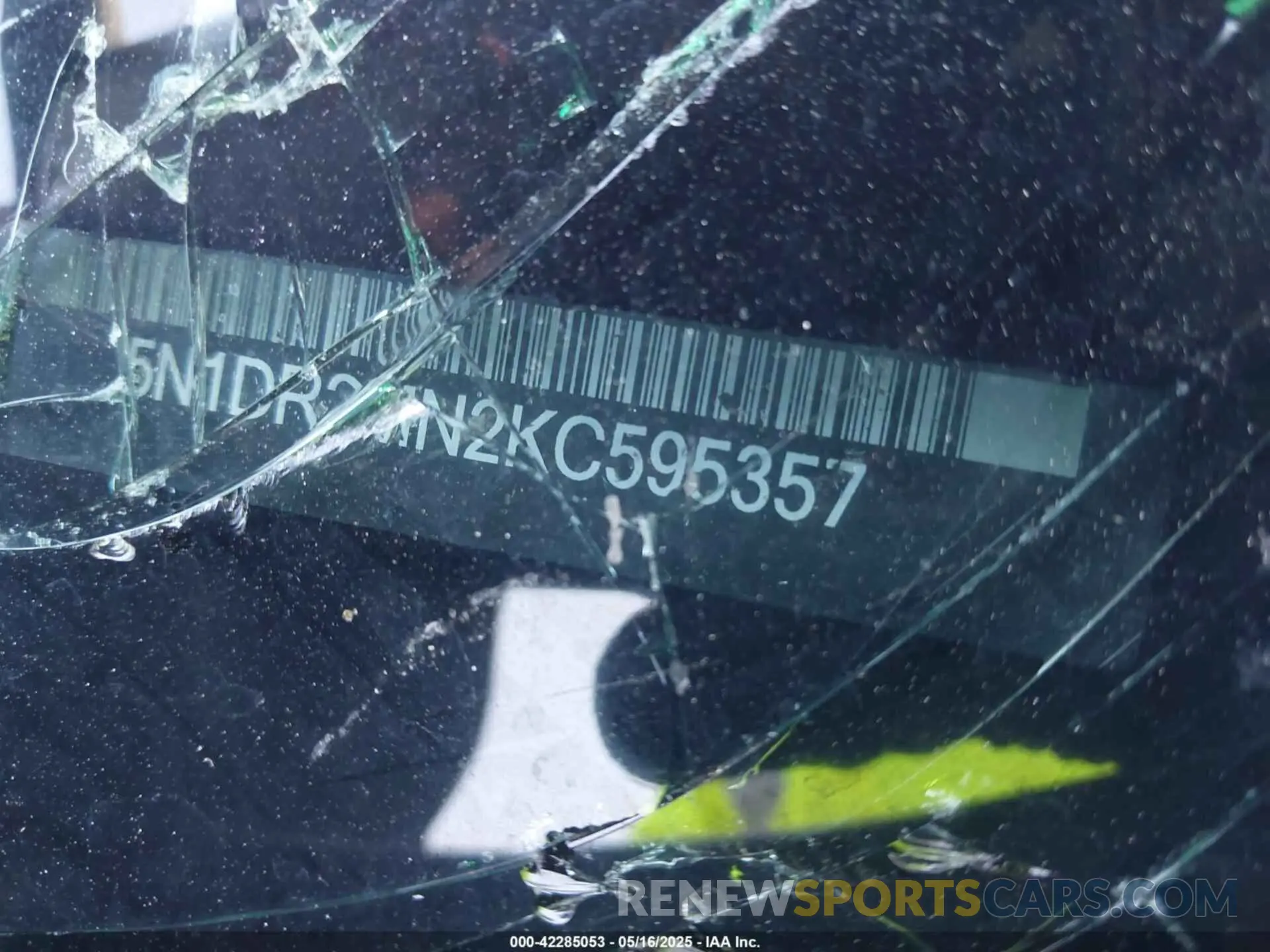 9 Photograph of a damaged car 5N1DR2MN2KC595357 NISSAN PATHFINDER 2019