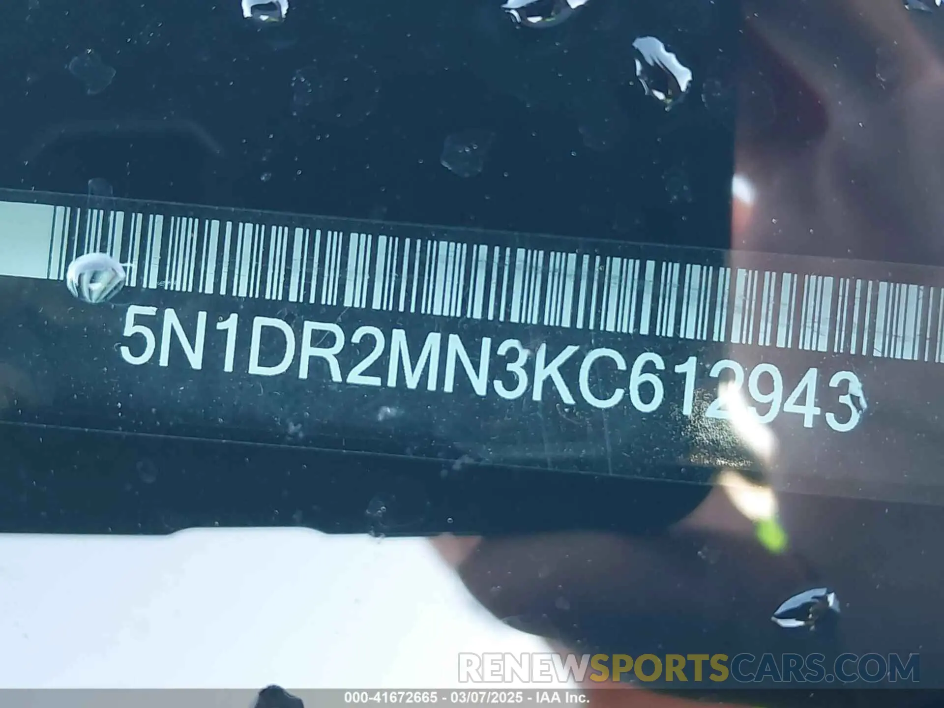 9 Photograph of a damaged car 5N1DR2MN3KC612943 NISSAN PATHFINDER 2019