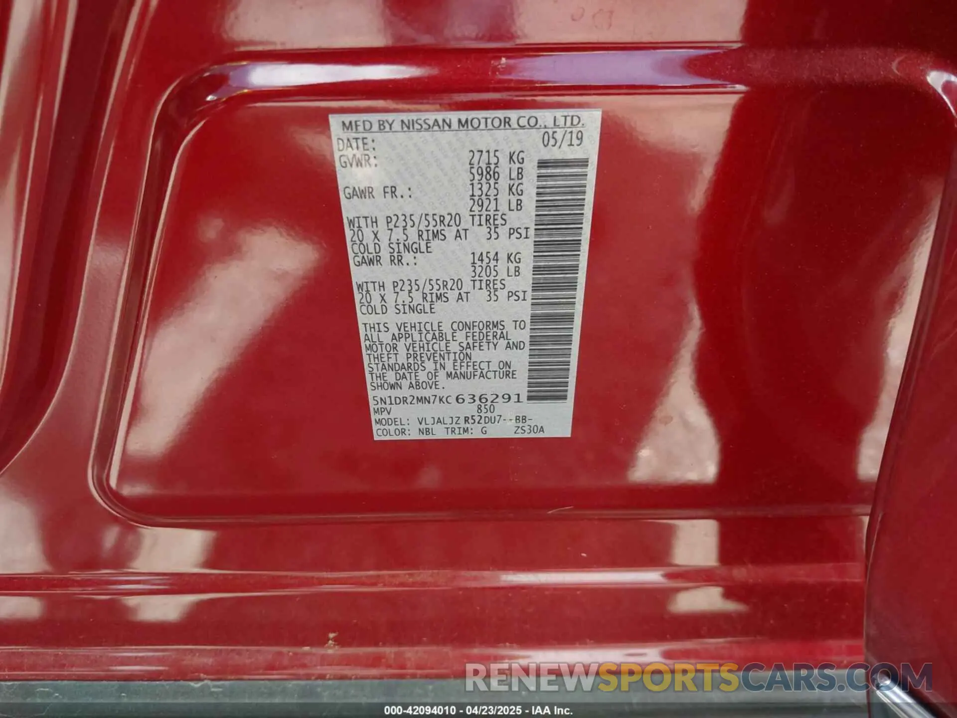 9 Photograph of a damaged car 5N1DR2MN7KC636291 NISSAN PATHFINDER 2019