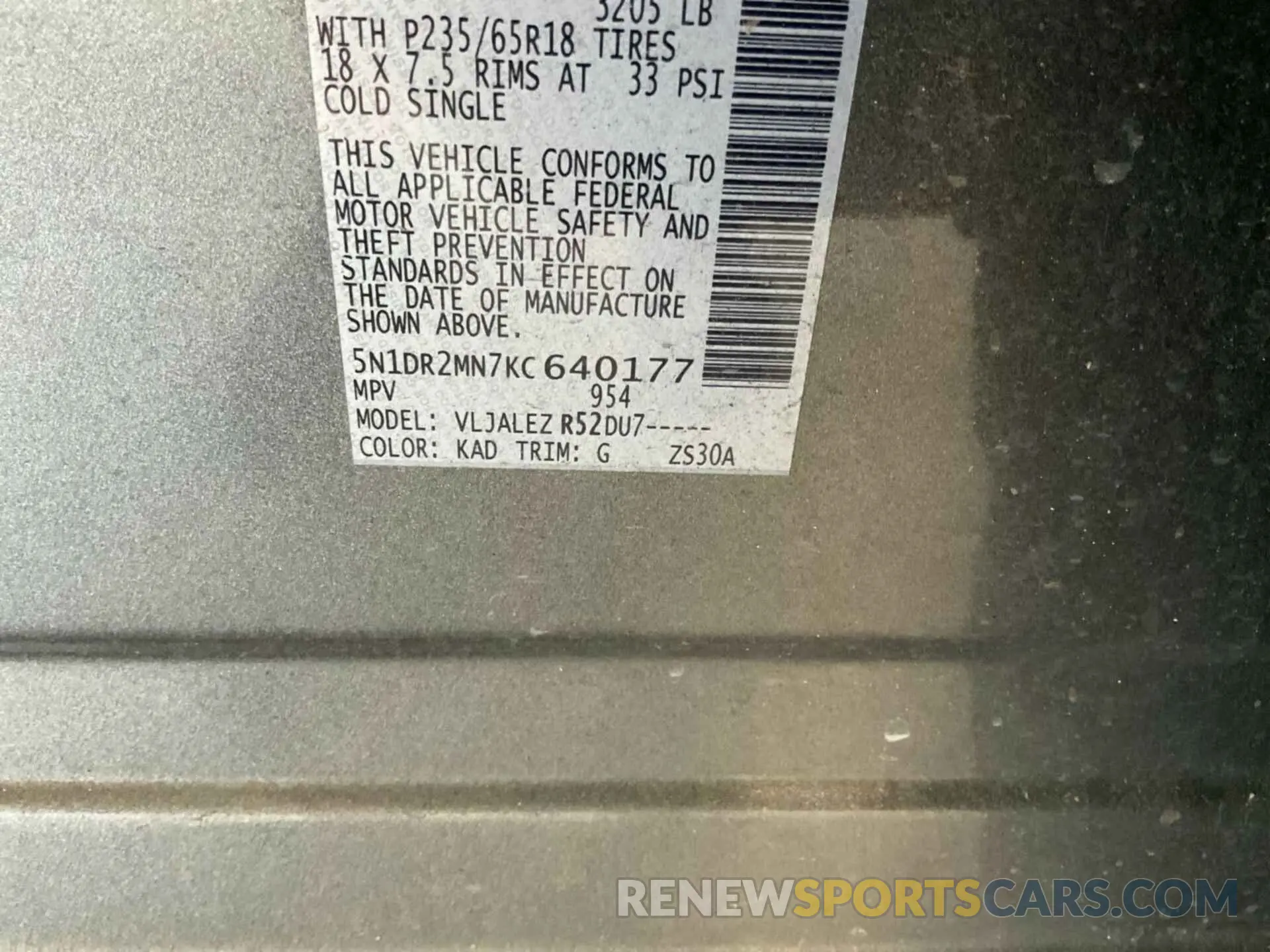 31 Photograph of a damaged car 5N1DR2MN7KC640177 NISSAN PATHFINDER 2019