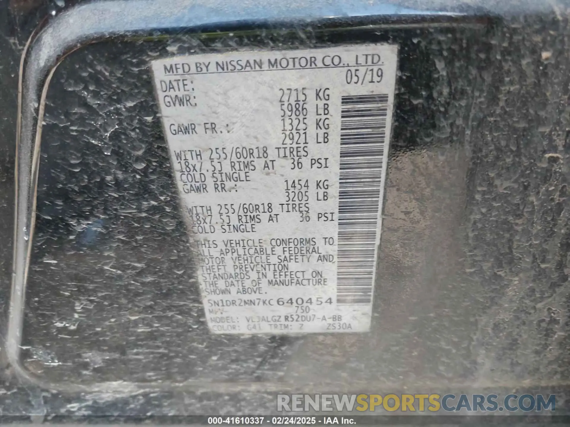 9 Photograph of a damaged car 5N1DR2MN7KC640454 NISSAN PATHFINDER 2019