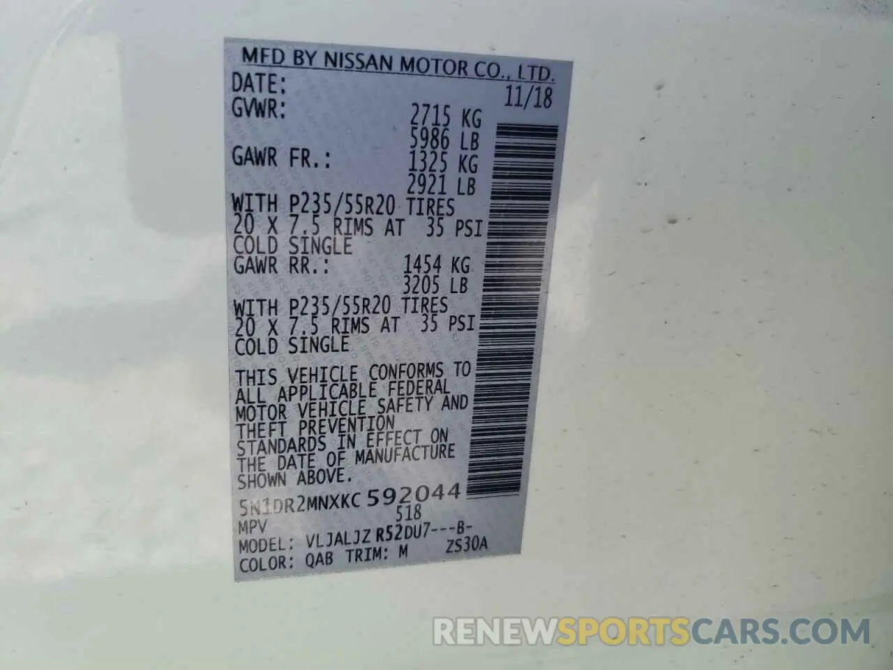 12 Photograph of a damaged car 5N1DR2MNXKC592044 NISSAN PATHFINDER 2019
