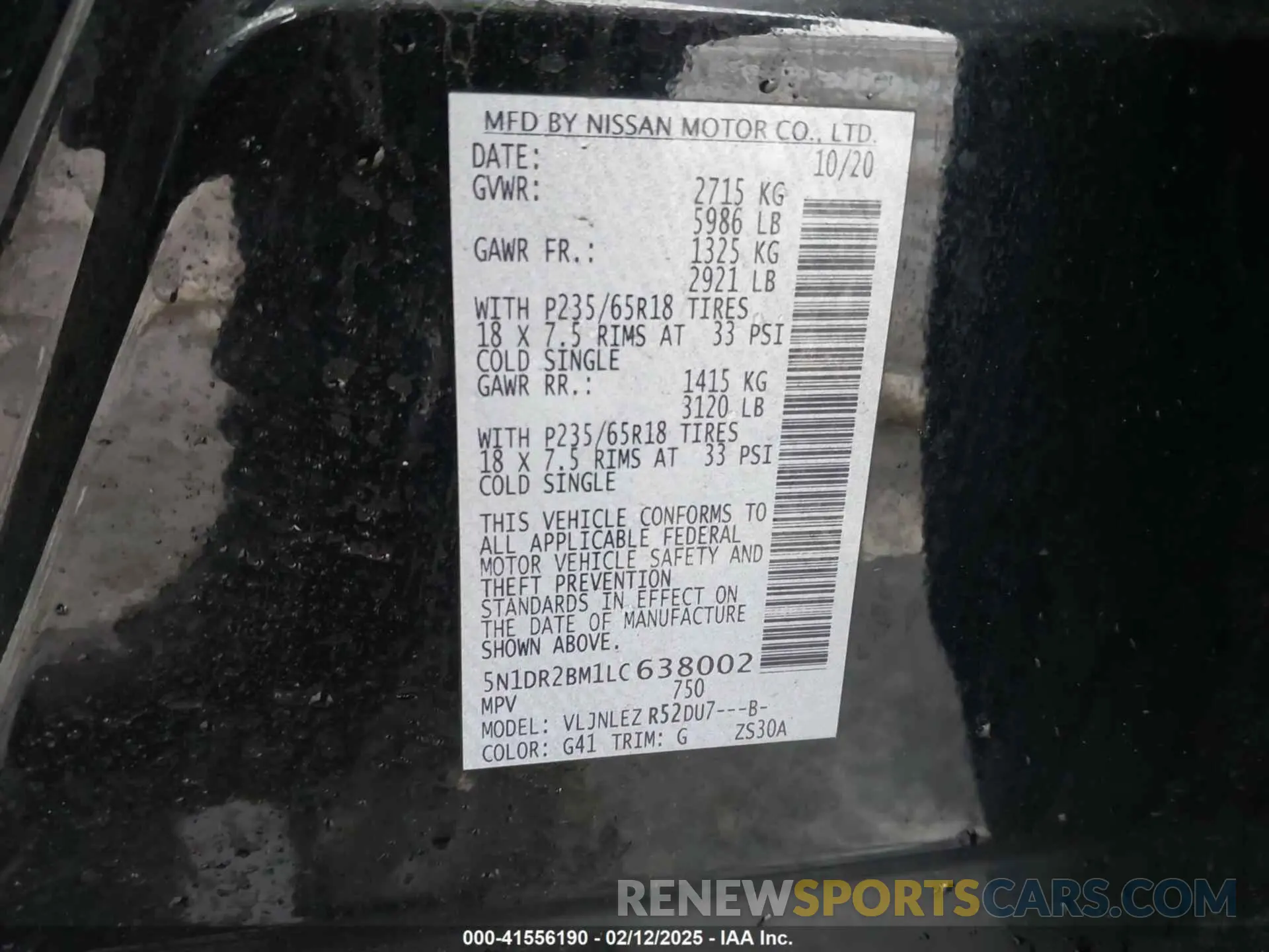 9 Photograph of a damaged car 5N1DR2BM1LC638002 NISSAN PATHFINDER 2020