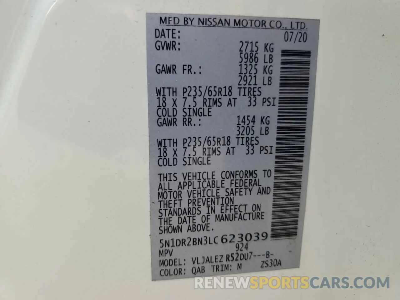 13 Photograph of a damaged car 5N1DR2BN3LC623039 NISSAN PATHFINDER 2020